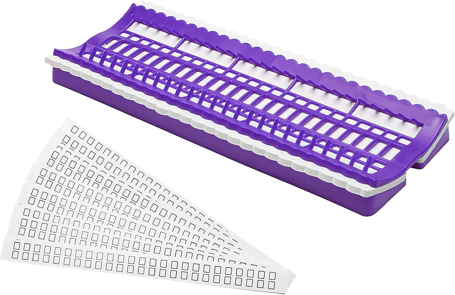 TENOL Sturdy Embroidery Floss Organizer with 50 Positions, Stitch Holder, Embroidery Threads Organiser Sorting Board with Sheets , Purple image number 5