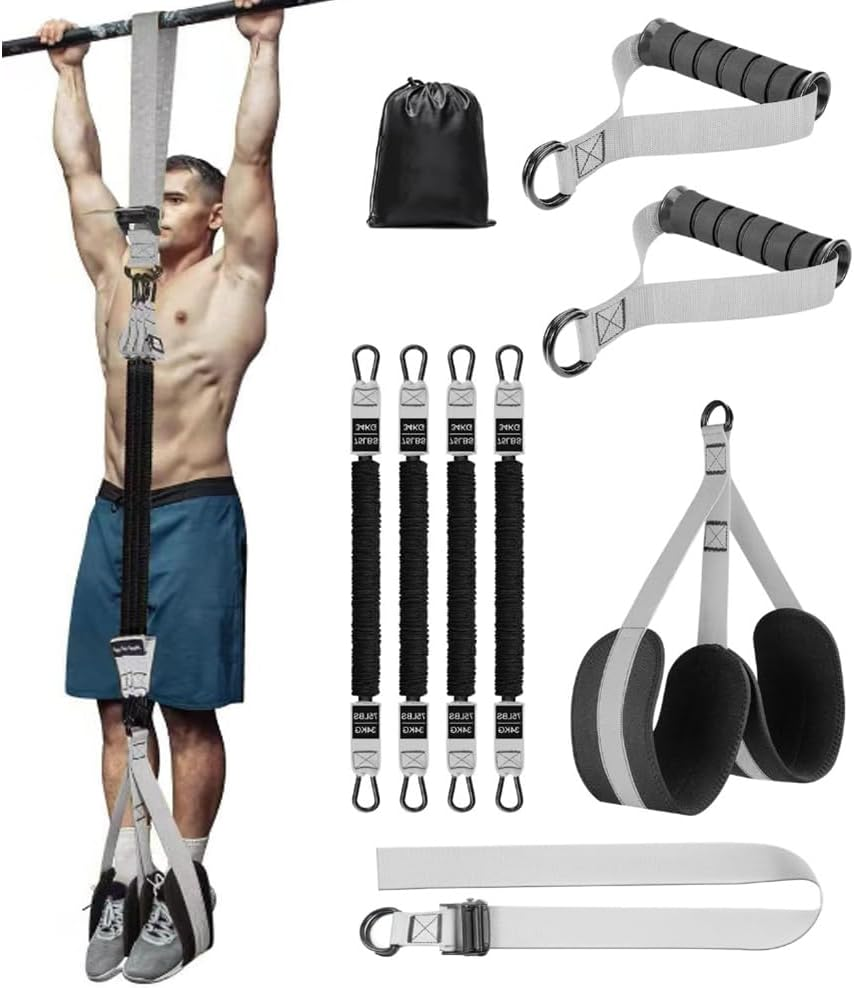 SHENMAIDAY Pull up Assistance Bands 300Lbs, Adjustable Heavy Duty Resistance Band for Pull Up, 4 Pull up Bands, Comfortable Fabric Feet/Knee Rest, Home Fitness, Body Stretching, Chin Up