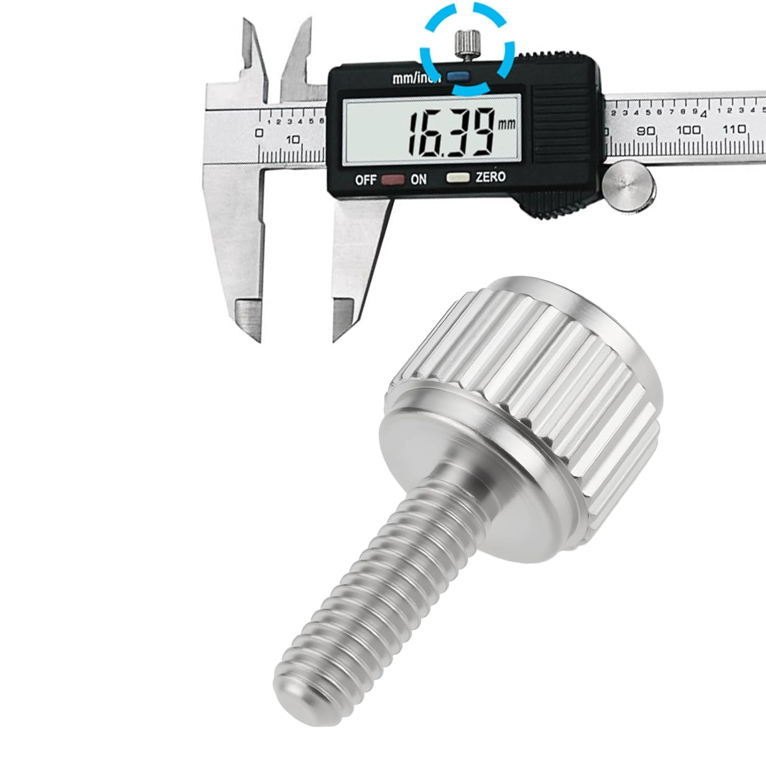 VGOL 20X Vernier Calipers Locking Screws M2.5X8Mm Stainless Steel Knurled Thumb Screws image number 6
