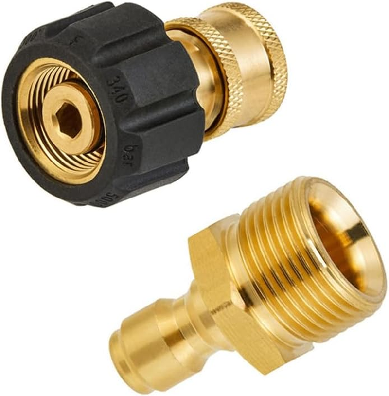 High Pressure Washer Adapter Set Quick Connect Kits Tool to Wand M22 to 1/4 Quick Connect image number 1
