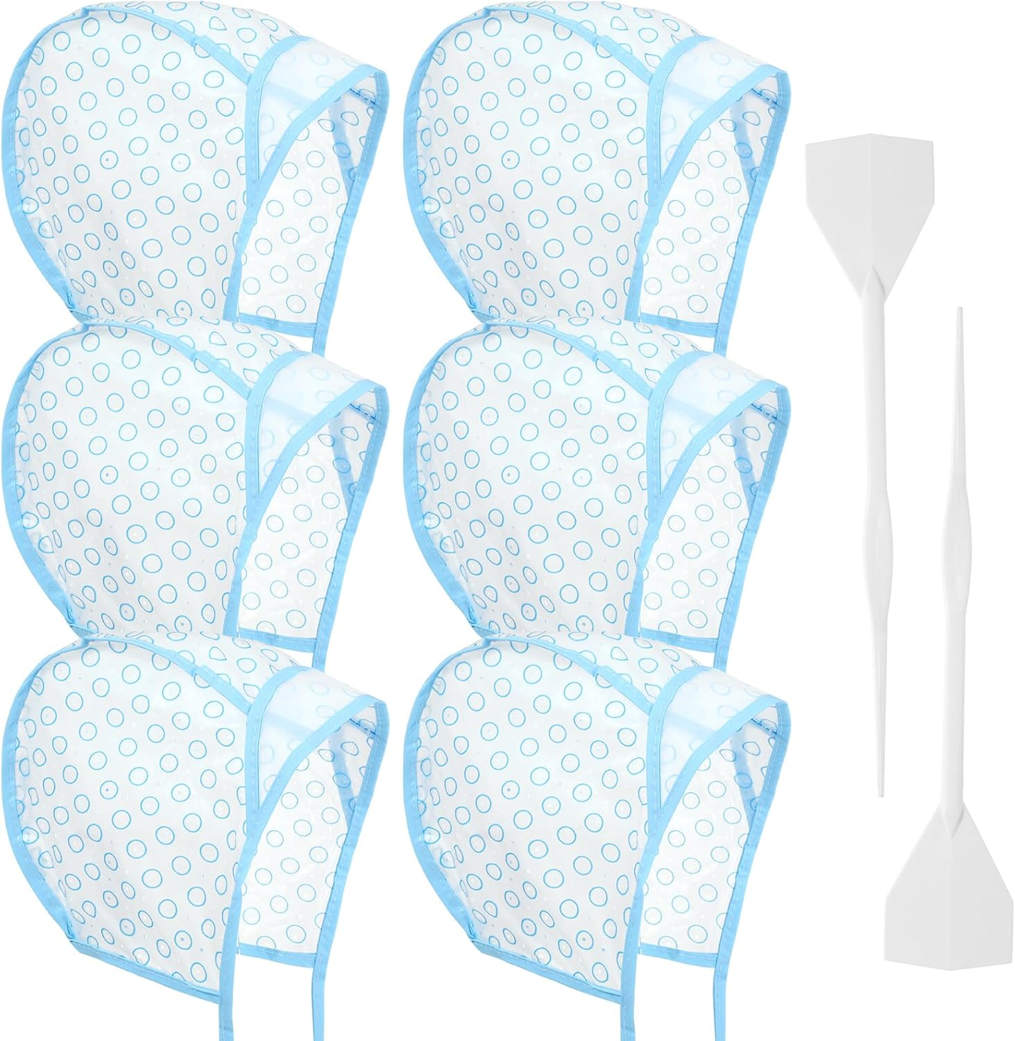 Set of 6 Highlight Hood Set, Adjustable Colouring Highlighting Cap, Hair Highlight Cap with 2 Plastic Hooks, Highlight Hood Hair Dyeing Accessories for Salon Home Use Dyeing Hair Hairdressing Tool image number 4