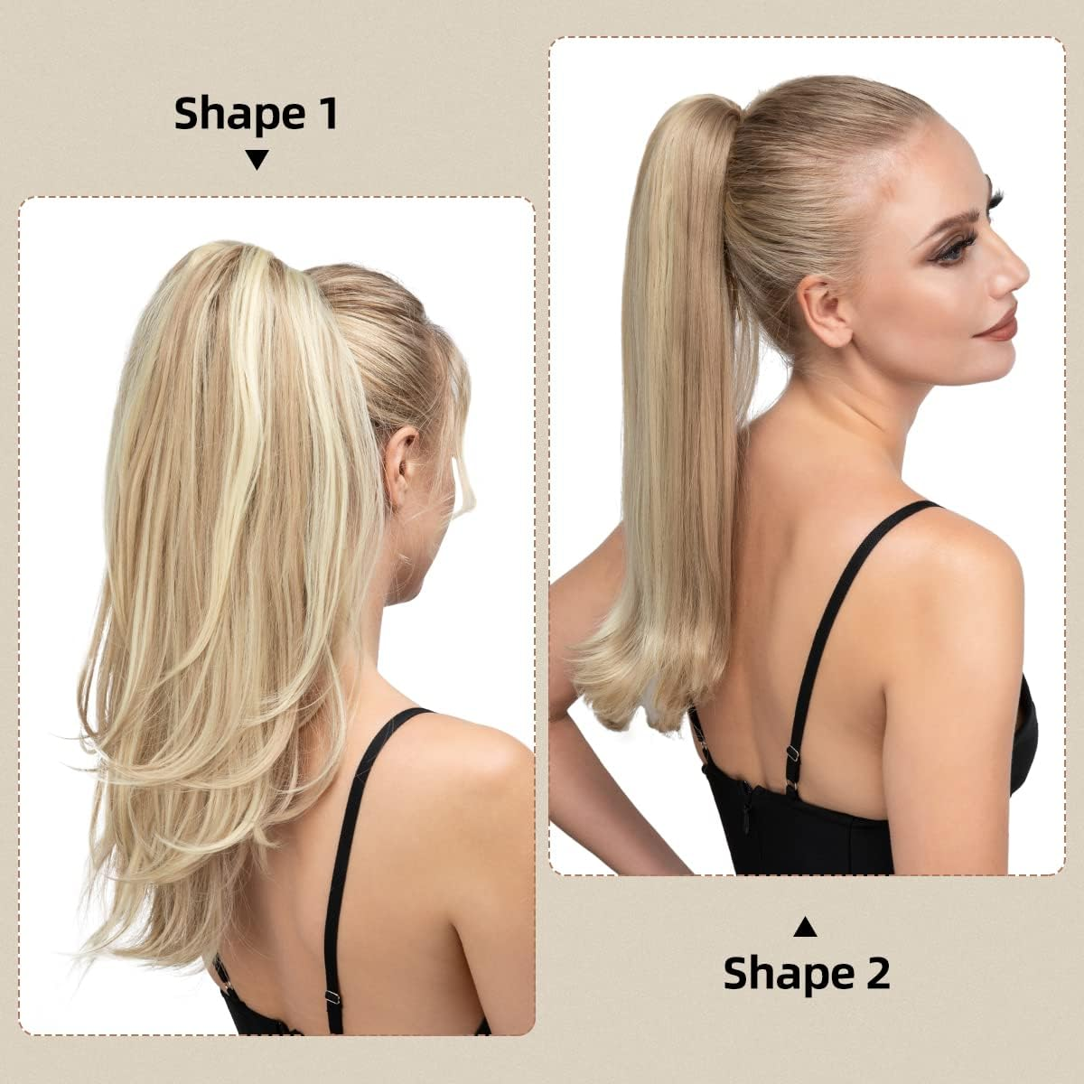 YOUNGWAYS Clip in Ponytail Extension Dirty Blonde 18 Inch Pony Tails Hair Extensions for Women Long Straight Curly Tail Ponytail Hair Piece Synthetic Fake Versatile Pony image number 3