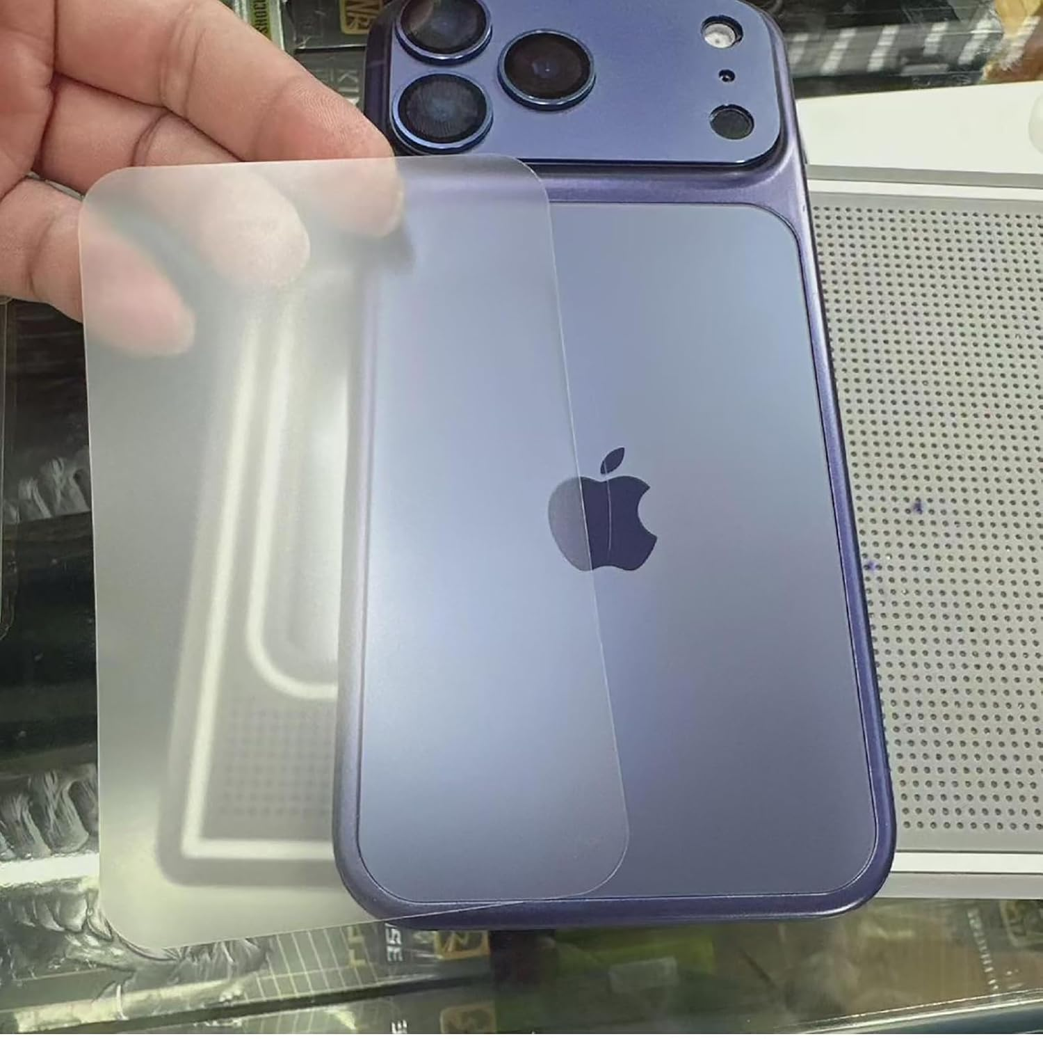 GIOPUEY Back Protector for Iphone 17 Pro Max, Back and Camera Plateau Coverage Protector Film, Flexible PET, Cratch Resistant, Semitransparent Matte - 2+2 Pack image number 5