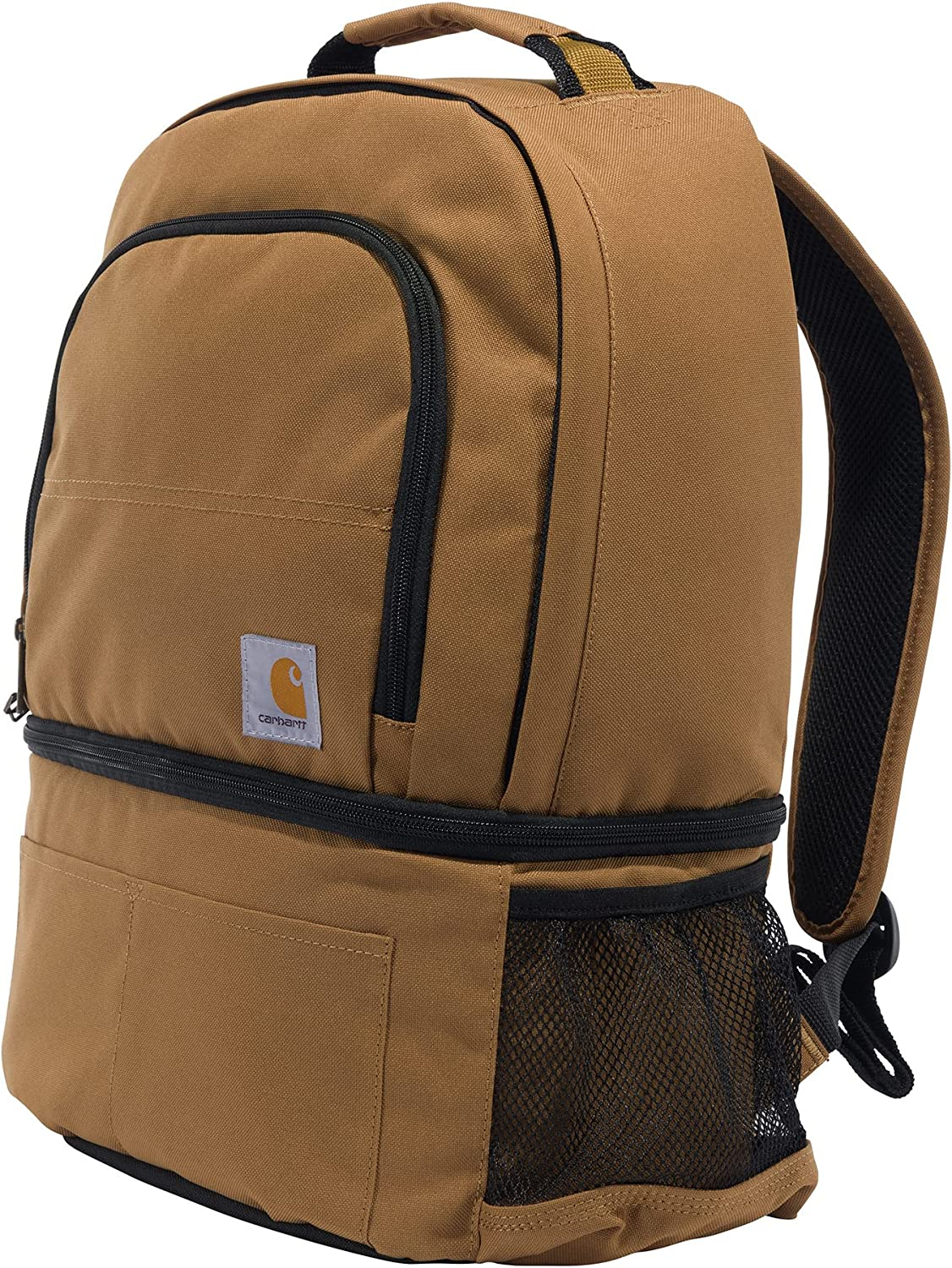 Carhartt Insulated 24 Can Two Compartment Cooler Backpack, Backpack with Fully-Insulated Cooler Base - Brown image number 2