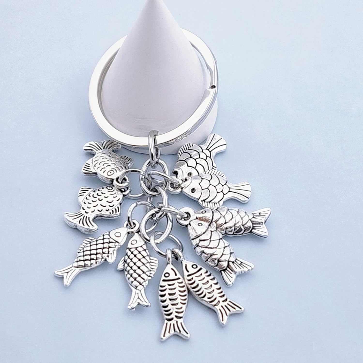 Amaezorx 2 Pcs Vintage Fish Keychain - Unique Fishing Gifts for Men, Husband, Dad & Grandpa - Funny Fisherman Keyring for Birthday, Retirement, Father&rsquo;S Day - Perfect Present image number 2