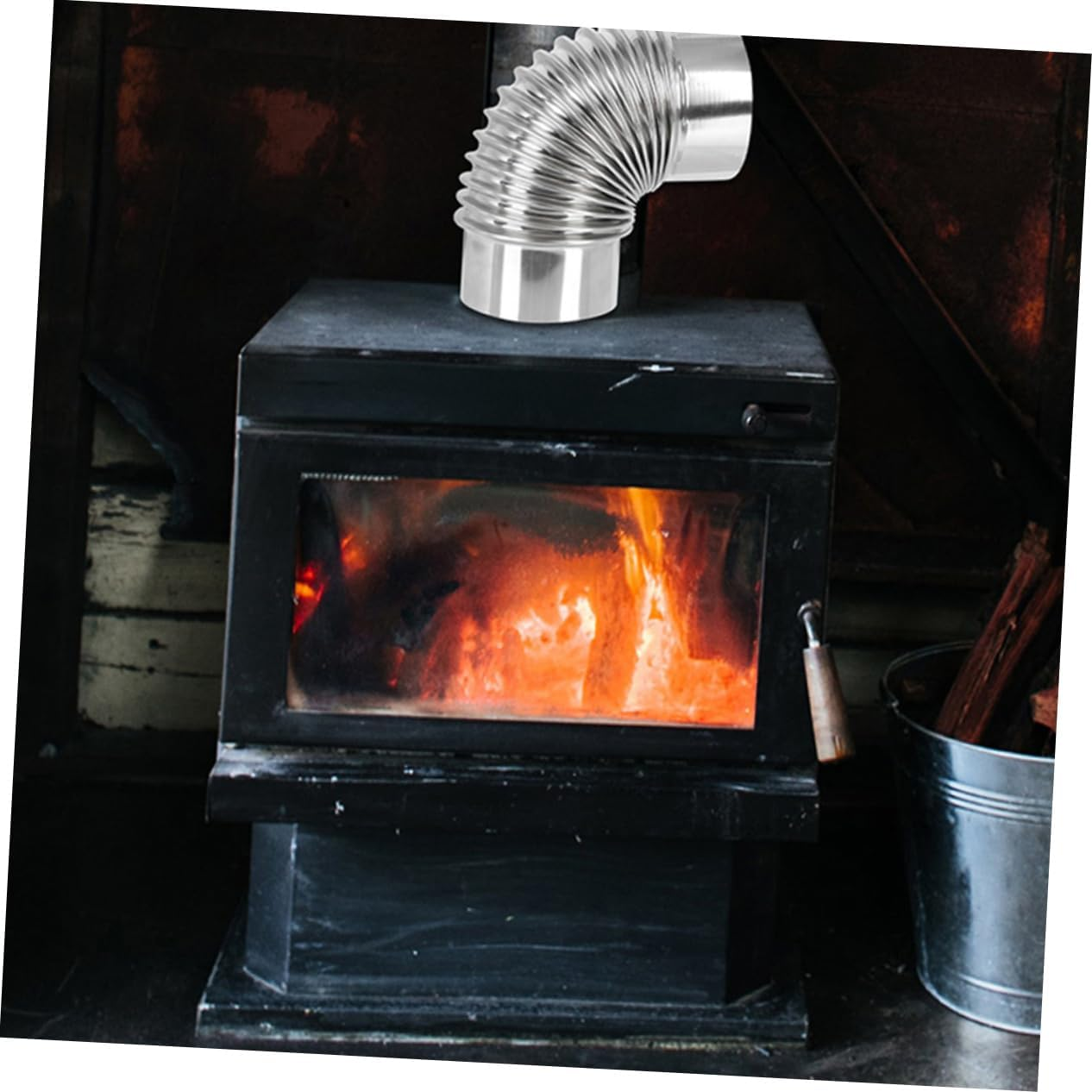 NOLITOY 1 Set Stainless Steel Exhaust Pipe Stainless Steel Tent Chimney Pipe Chimney Stove Pipe Hot Tent Stove Pipe Small Chimney Pipe Chimney Flue Chimney Tube Silver image number 3