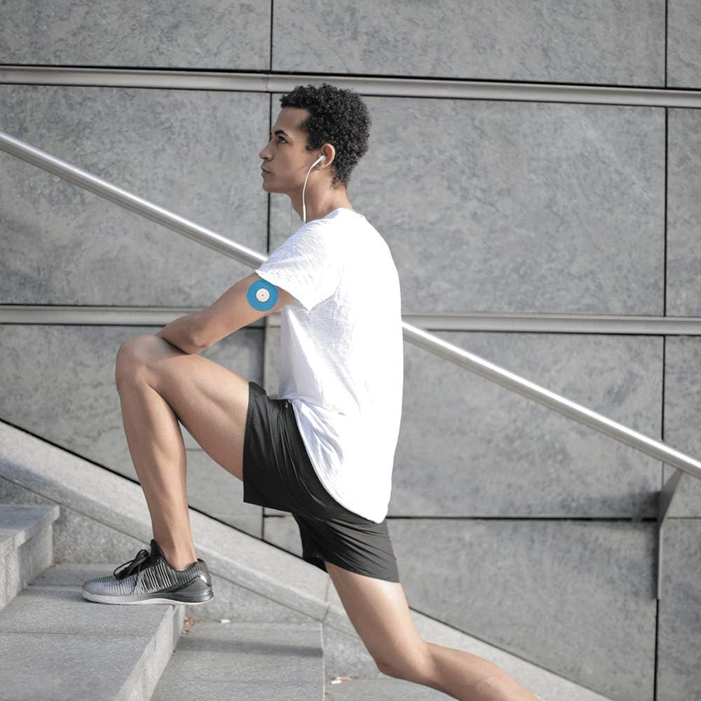 Glucology CGM Patches Compatible with Omnipod (Black) | 25 Pack | Waterproof & Hypoallergenic Adhesive Patch - Blue image number 5