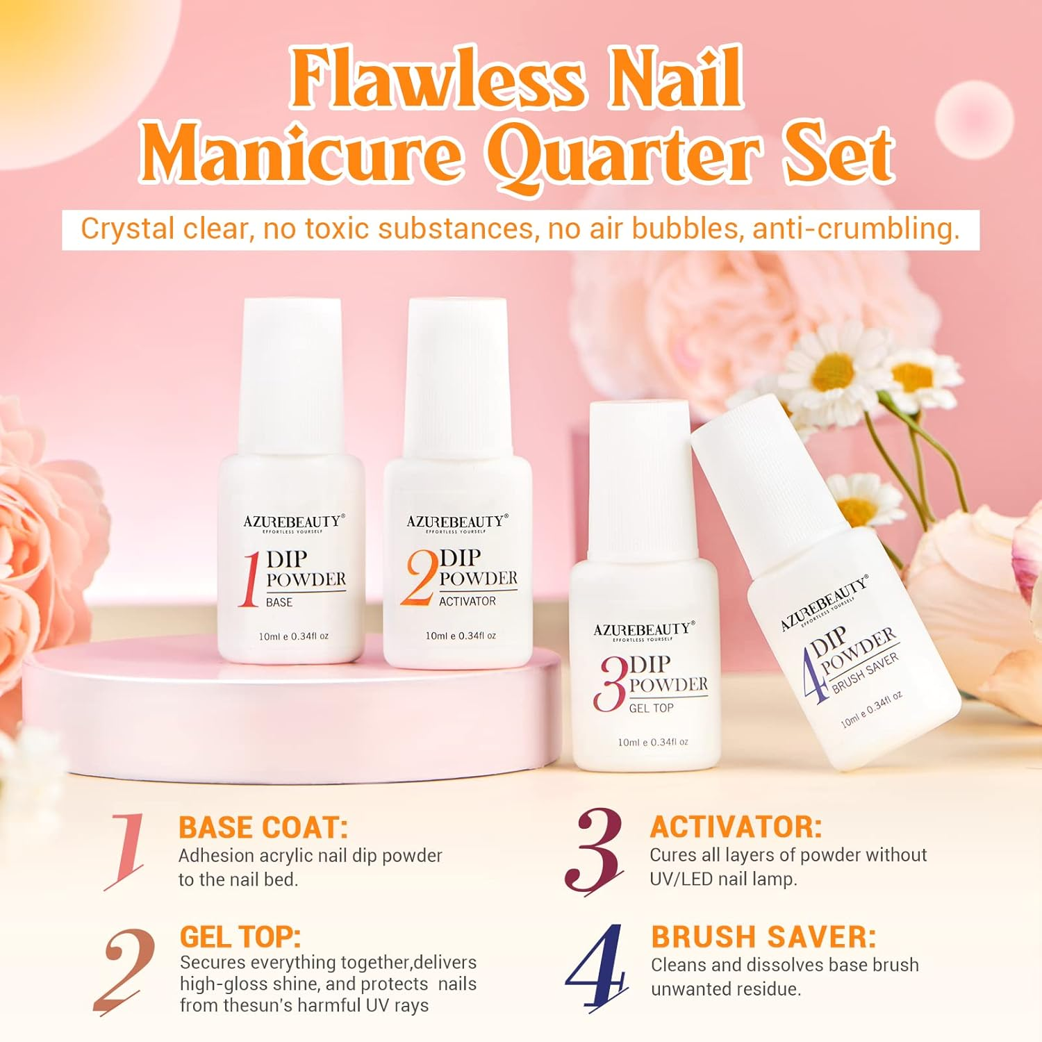 AZUREBEAUTY 31Pcs Dip Powder Nail Kit Starter 20 Colors Pastel Spring Summer Pink Acrylic Dipping Powder Set with Top/Base Coat Activator & Recycling Tray for Macaron French Manicure Salon - Red Blue Green Glitter image number 2