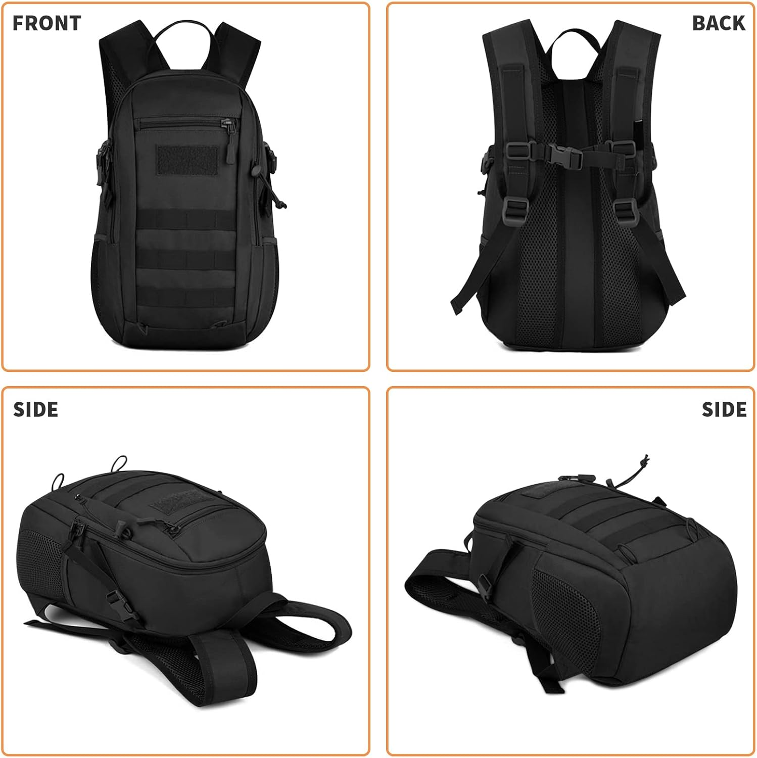 Huntvp 10L/20L Mini Daypack Military MOLLE Backpack Rucksack Gear Tactical Assault Pack Bag for Hunting Camping Trekking