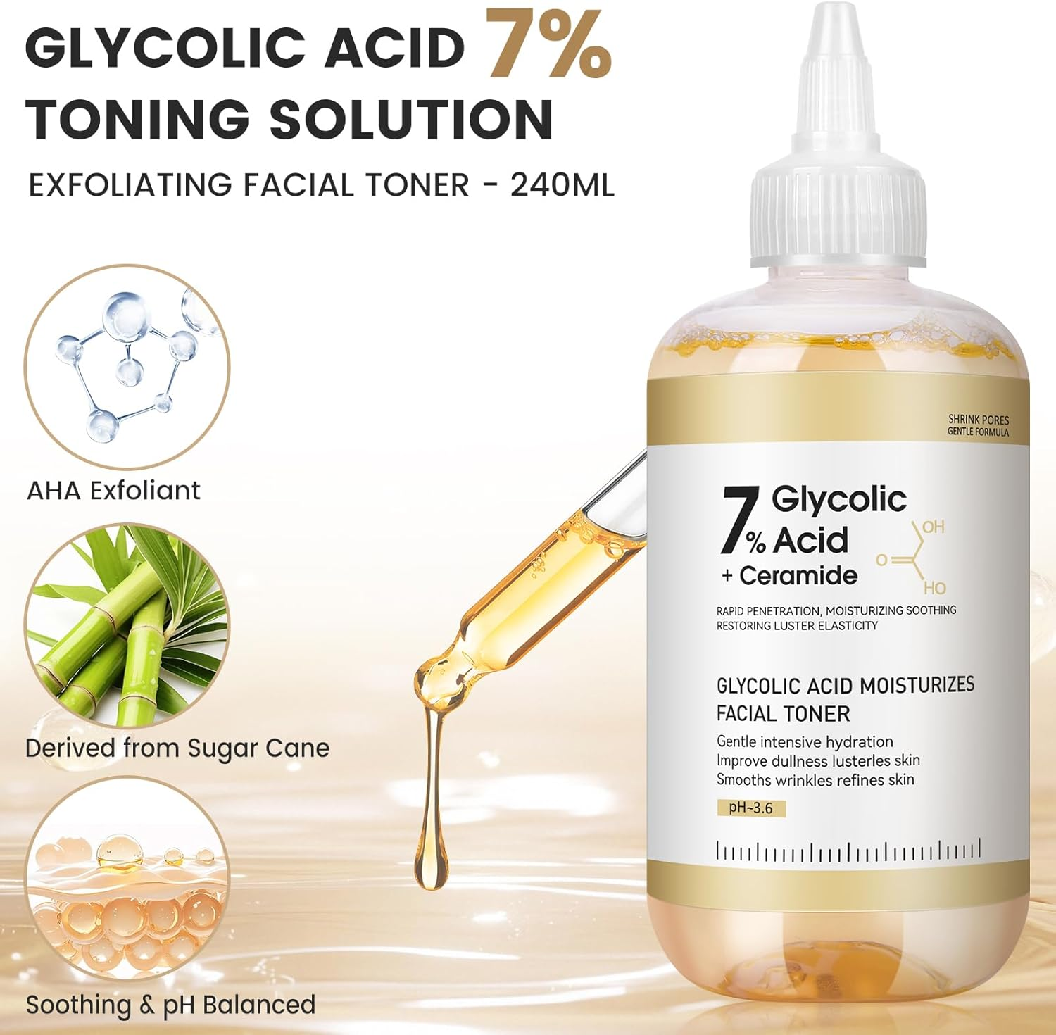 Glycolic Acid 7% Toning Solution 230Ml &ndash; Exfoliating Facial Toner for Brightening, Pore Refining & Skin Texture Improvement,Alcohol-Free image number 4
