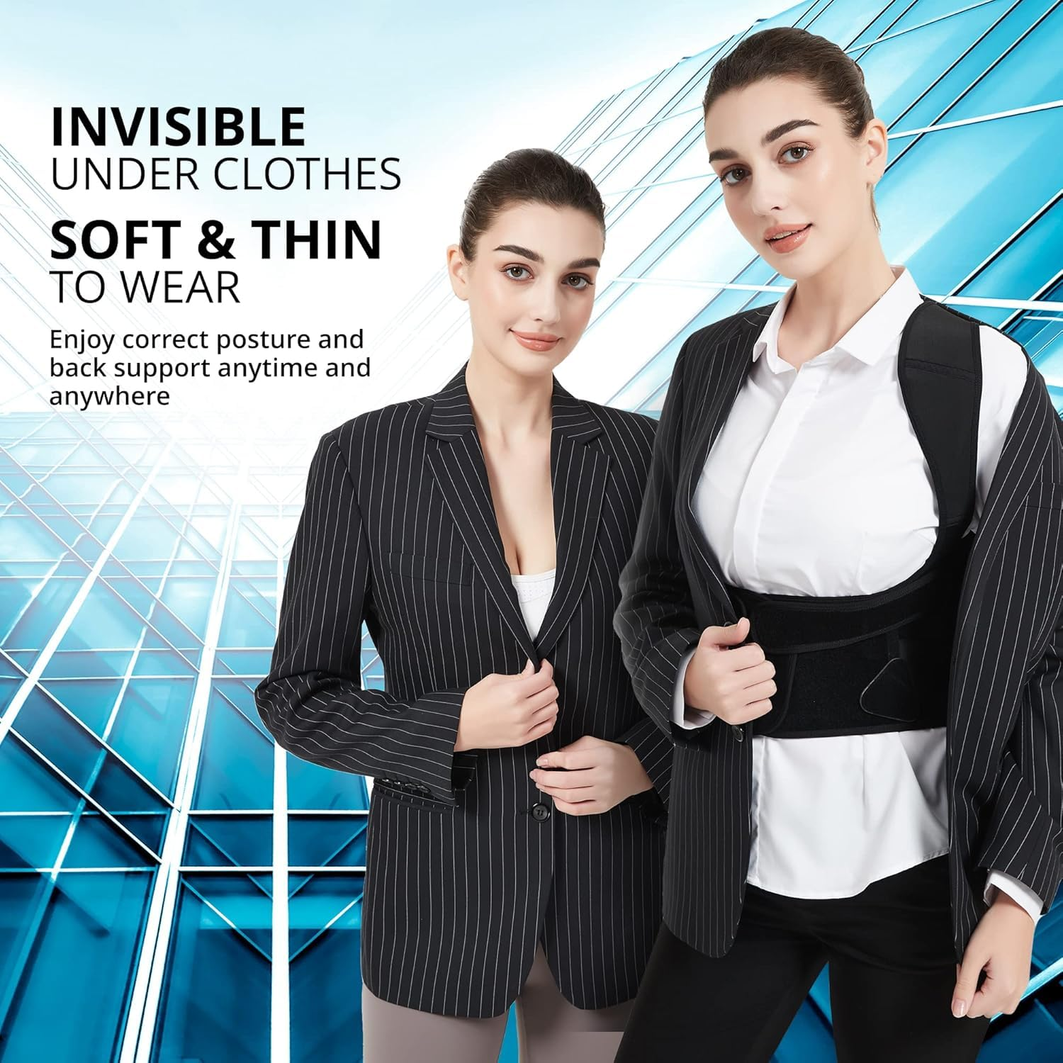 Posture Corrector for Men and Women, Back Brace, Scoliosis and Hump Correction, Breathable, Adjustable, Improves Posture for Men and Women, Can Be Used during Sports, Office, and Bedroom L