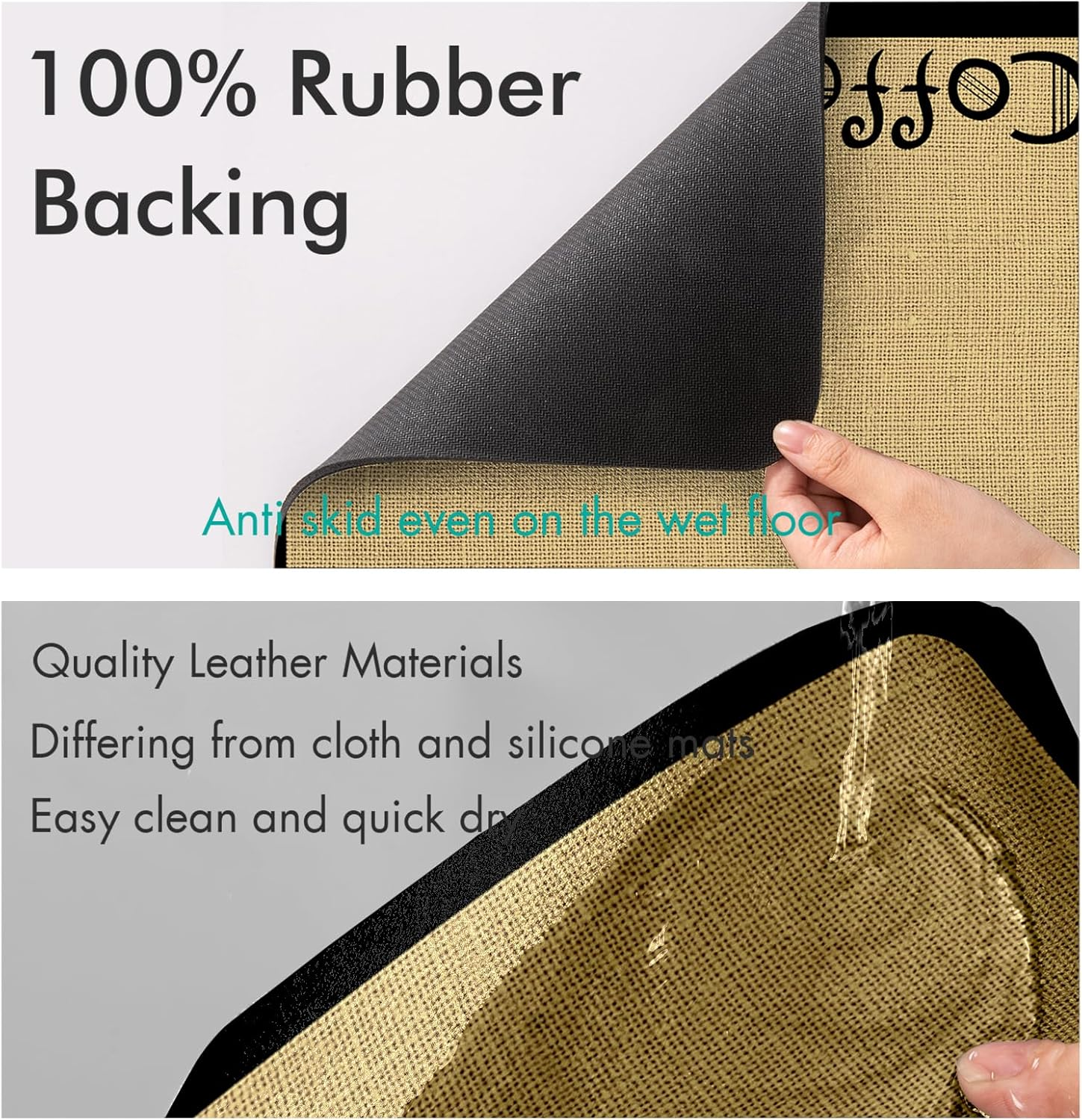 LIMNUO Coffee Mat Super Absorbent Dish Drying Mat Coffee Bar Accessories Match with Coffee Machine Coffee Pot Large Drying Mats for Kitchen Counter (43X78Cm)