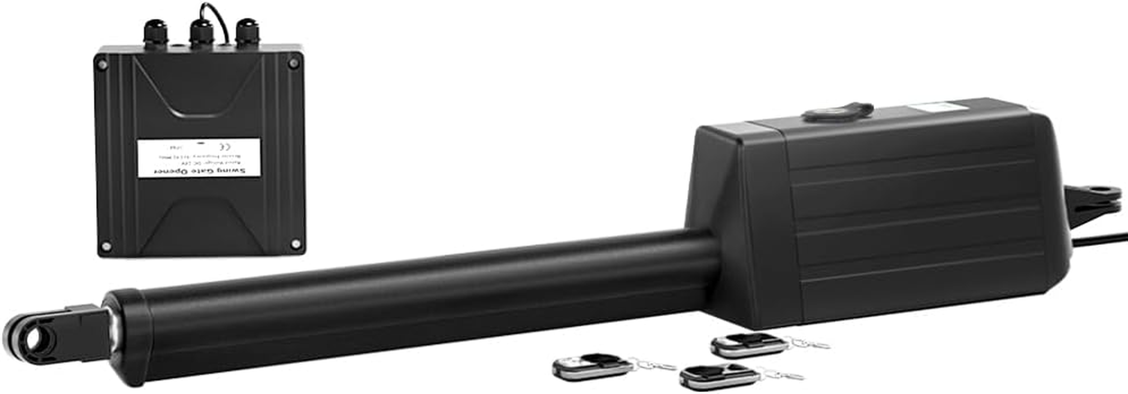 Single Swing Gate Opener, Electric Home Security Door Lock, 300Kg 5M Rails 3 Remotes 50W Motor Automatic IP44 Water-Resistant Covers All Hardware Accessories