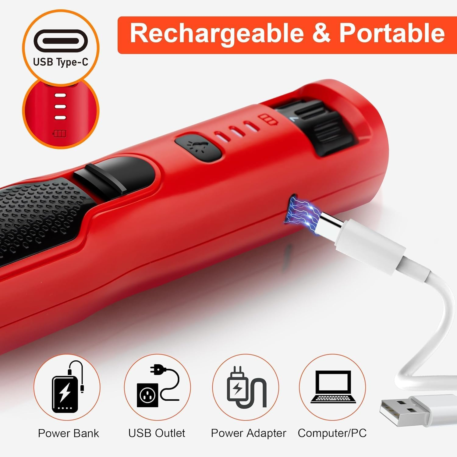 Dog Nail Grinder, 7-Speed Dog Nail Trimmers for Large Medium Small Dogs Cats Pets Claw Trimmer Super Quiet and Low Vibration Type-C Rechargeable with Enhanced 360&deg; LED Lights Pet Nail Grinder image number 4