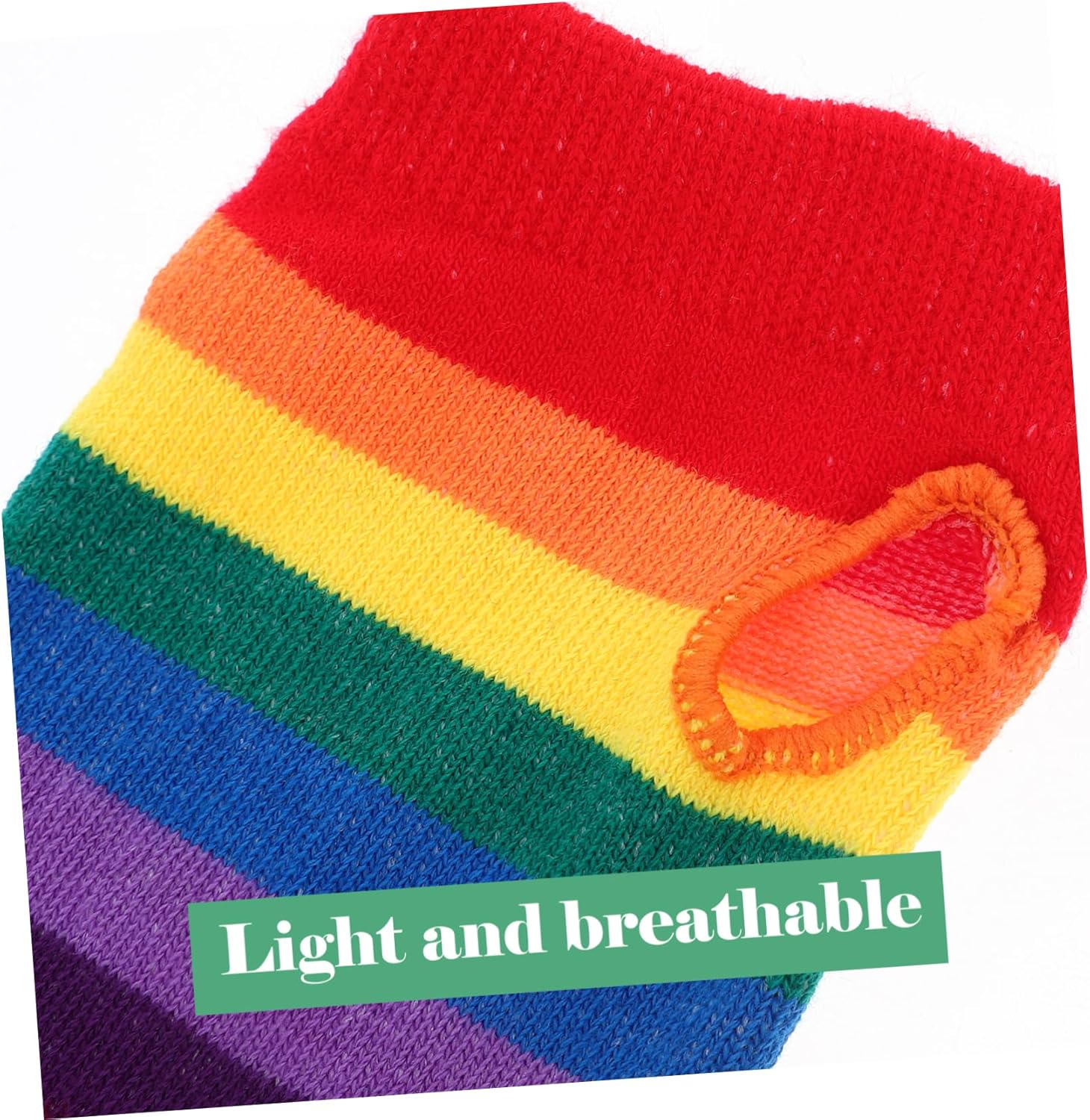WRITWAA Long Gloves Rainbow Strips Warmer Fingerless Gloves for Women Girls Winter Festival Accessories Thermal Wear Women image number 2