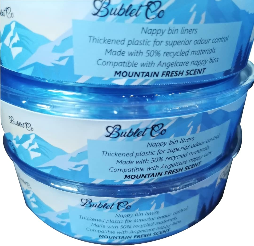 6X Six Pack Nappy Bin Liners for Angelcare Nappy Bins. Diaper Pail Refills for Angelcare Nappy Disposal Systems. Refill Cassette Pack, Plastic Bags 6 Count image number 1