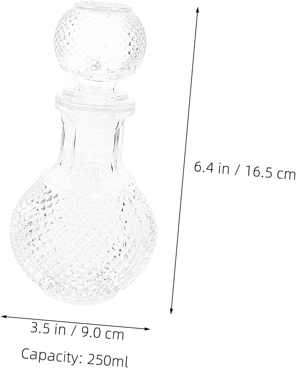 CATIEBYE Whiskey Decanter Set 2Pcs 250Ml Thickened Glass Liquor Bottle Creative Earth-Shaped Design Wine Decanter for Home Bar and Hotel Use image number 2