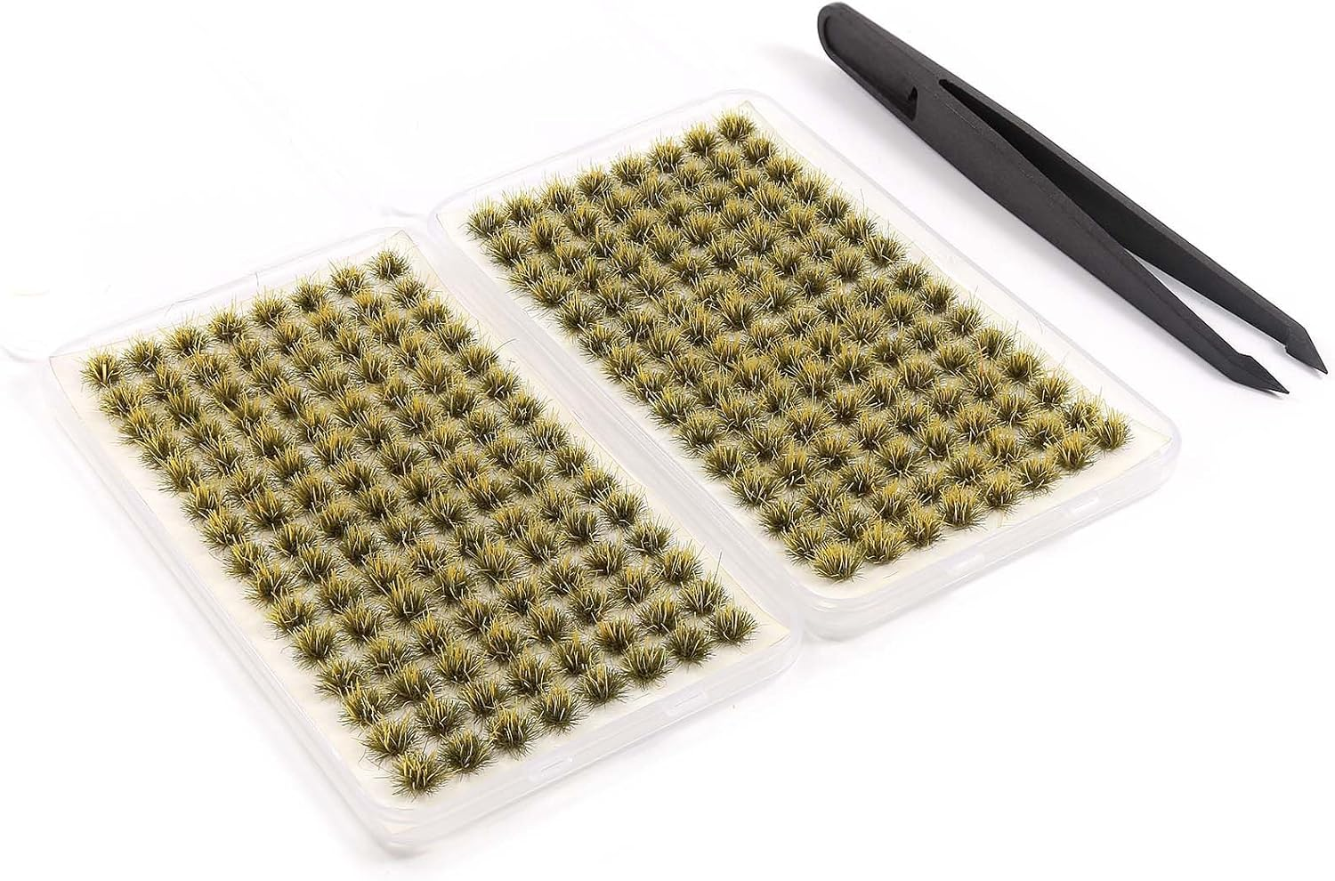 208 Pcs Static Grass Model Grass Tufts Railway Artificial Grass Miniature Grass Tuft Terrain Kit for DIY Model Terrain Scenery Railway Fairy Garden Diorama Scenery(Green, Small)