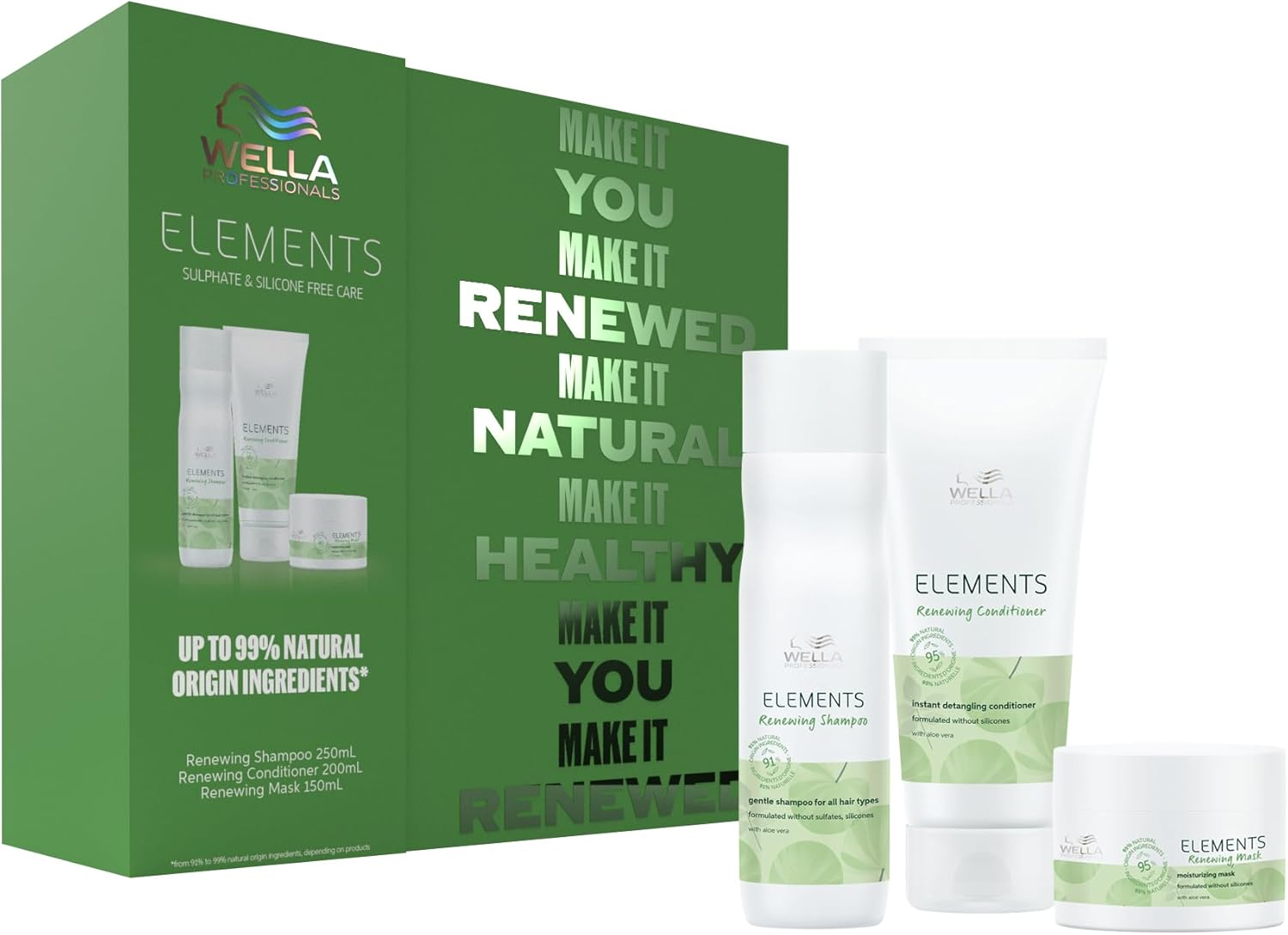 Wella Professionals Limited Edition Elements Trio Set (Shampoo 250Ml, Conditioner 200Ml, Mask 150Ml) image number 4