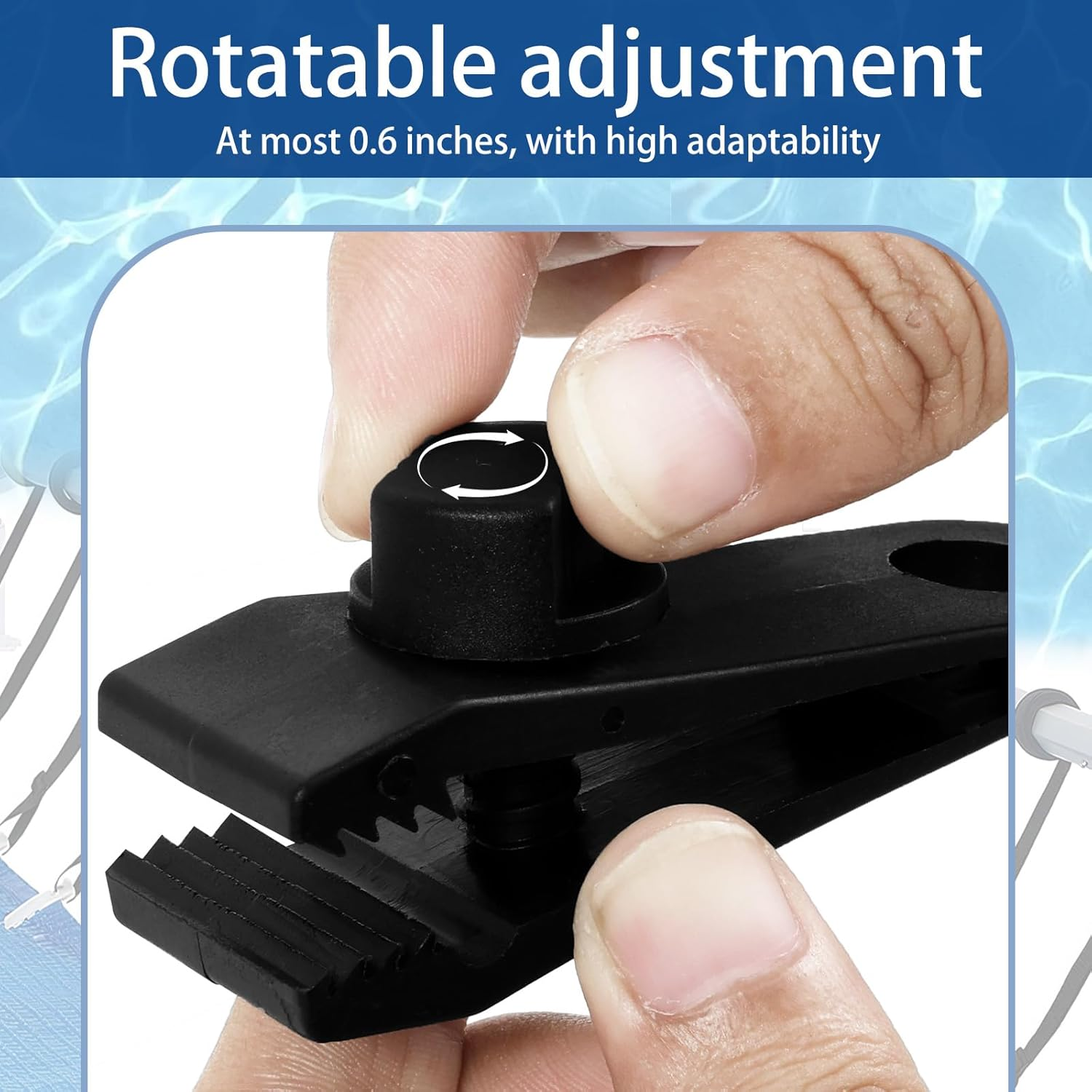 24Pcs Pool Solar Cover Reel Attachment Adjustable Strong Grip Pool Solar Blanket Strap Kit for Outdoor Garden Yard (Black,1 Set) image number 1