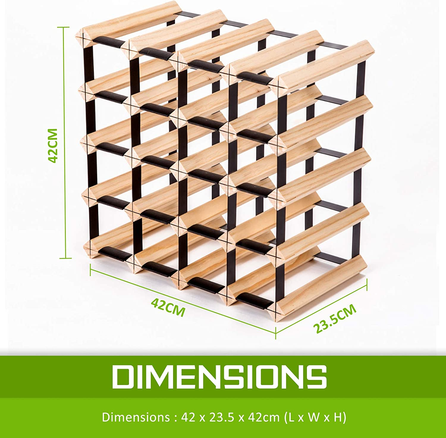 Home Ready FT-WWR03-20 20 Bottle Timber Wine Rack image number 5