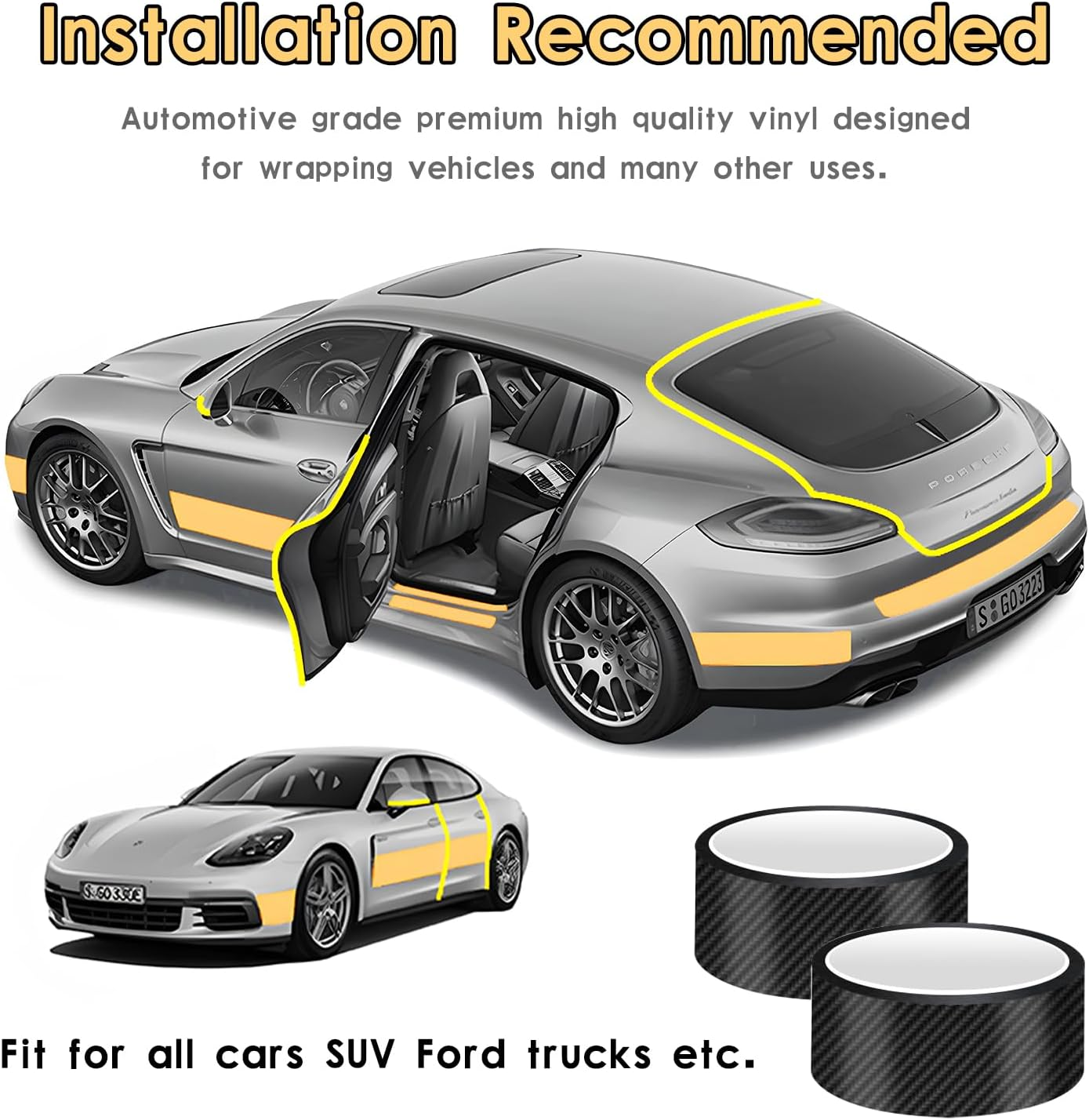 Car Door Edge Gguards,Car Door Edge Guards Door Sill Protector,Car Door Edge Guards Carbon Fiber,Protector Wrap Film Anti-Collision for Most Car image number 5