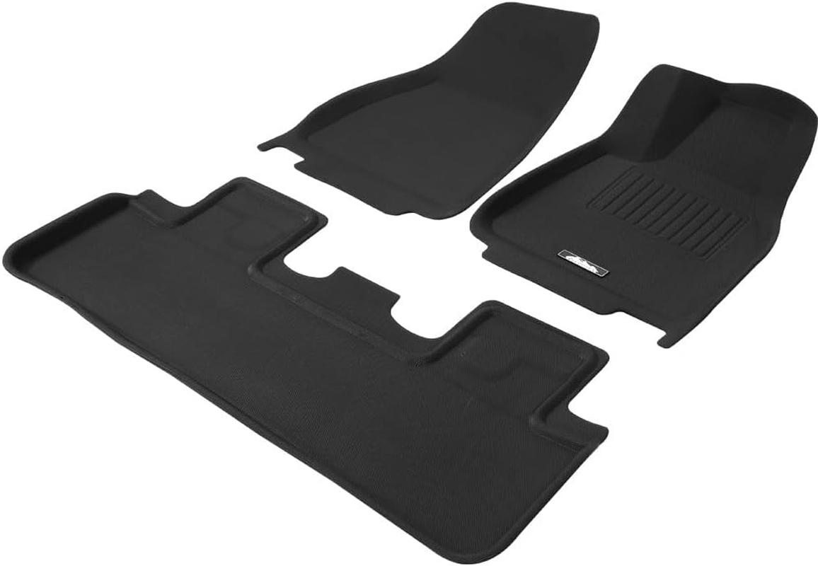 Weisshorn Car Mats, Rubber Cars Carpets Floor Mat anti Slip Cover Protector for Tesla Model Y Decor Accessories, 2021-2022 Resistant to Water Oils UV Sunlight Black image number 2