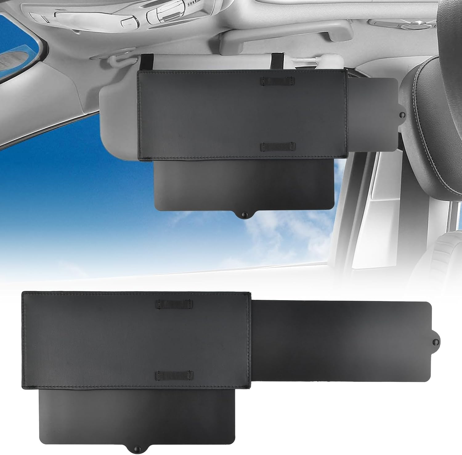 Car Sun Visor Extension, Car Visor, Windscreen Sun Protection, Anti-Glare and UV Protection, Suitable for Driver and Passenger (Black) image number 5