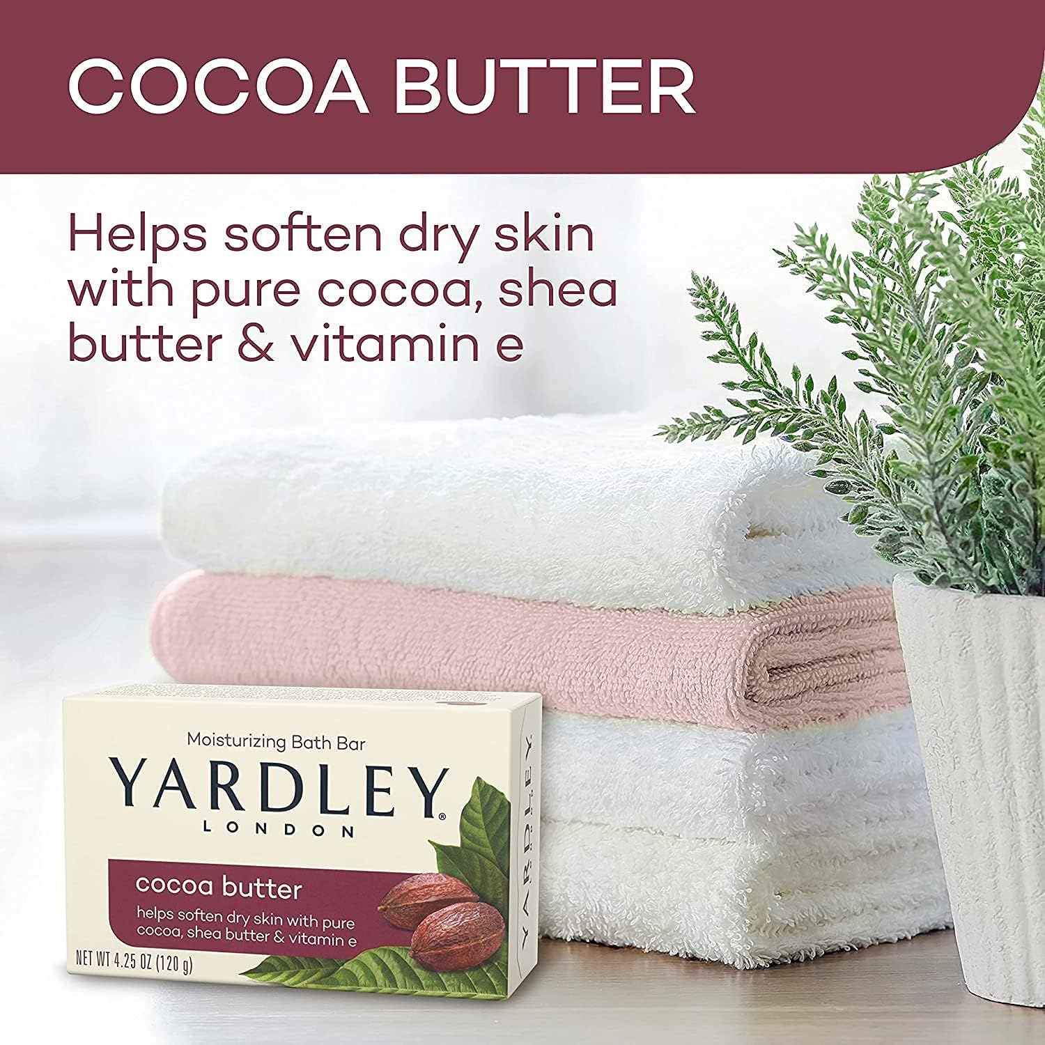 Yardley Moisturizing Bar Cocoa Butter 4.25 Oz (Pack of 6) image number 3