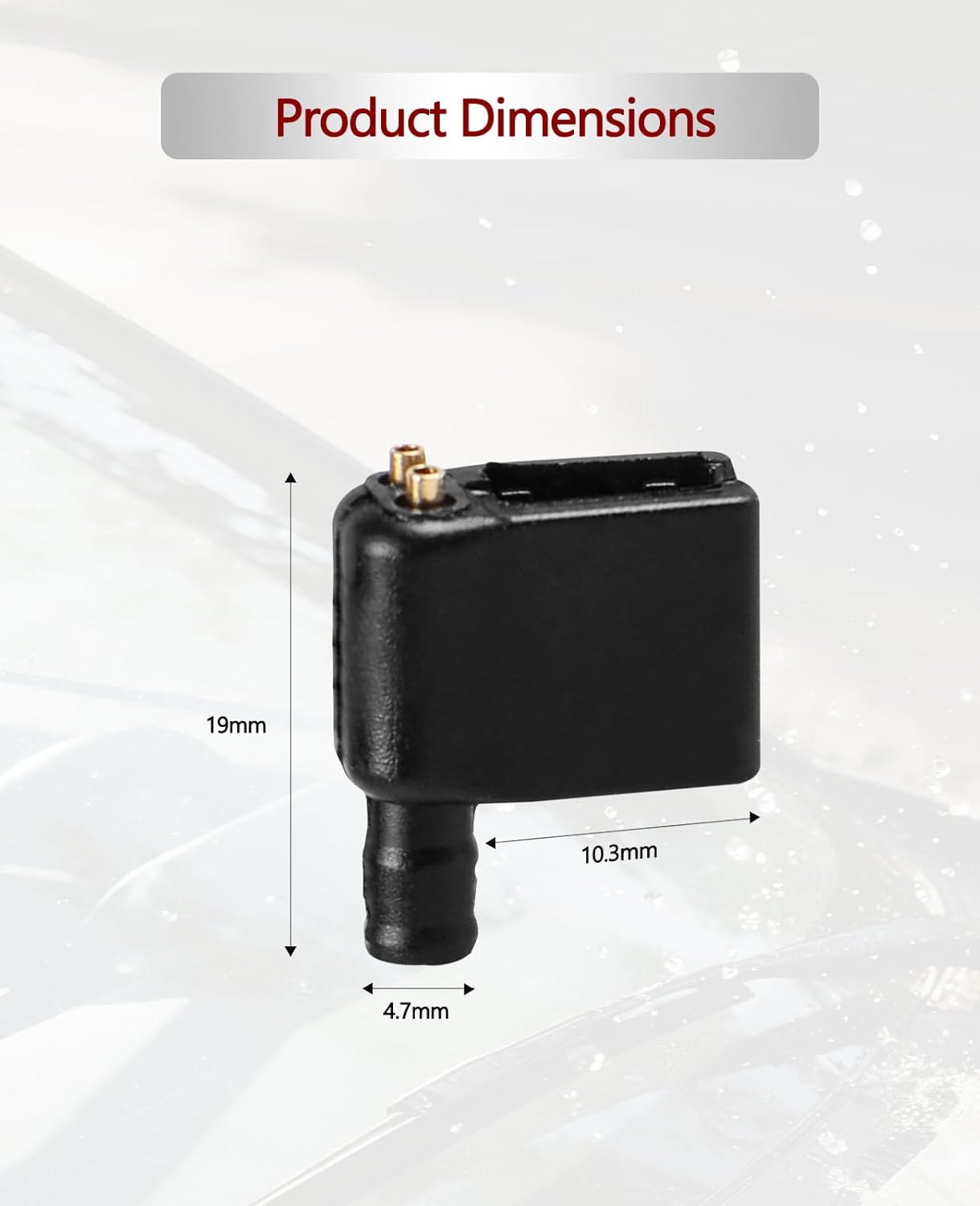 Xislet Upgraded 2 Pack Aimable Brass Windshield Washer Wiper Arm Nozzles Compatible with Mercedes and Dodge Sprinter Van RV Truck Wiper Sprayer Replace 47191/68017440AA image number 3