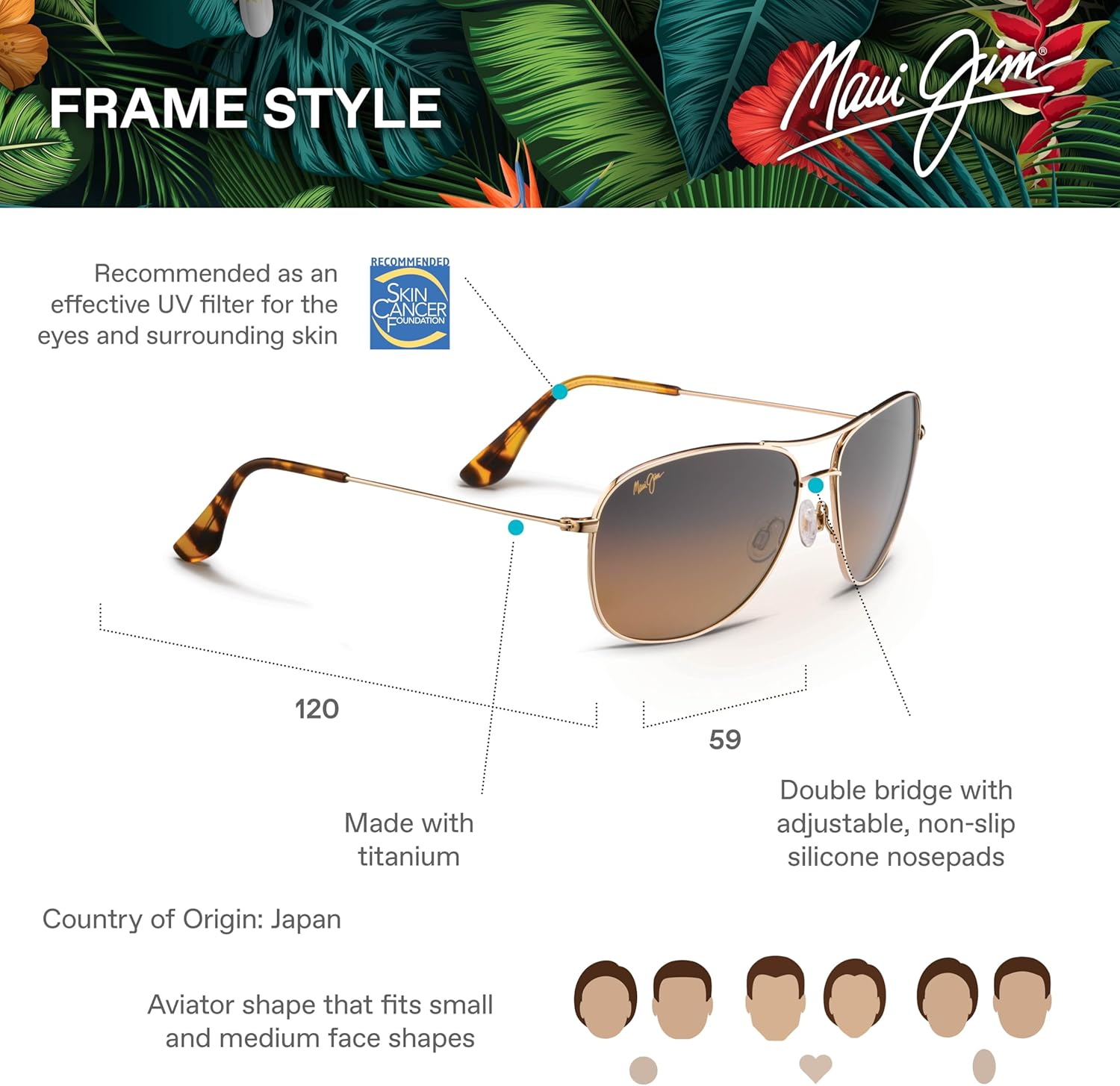 Maui Jim Unisex Cliff House Polarised Sunglasses image number 4