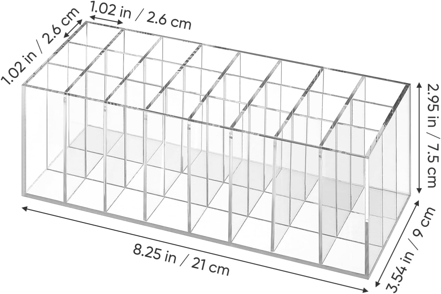 UKCOCO 24 Slot Acrylic Lipstick Organizer : Clear Lip Gloss Holder Organizer Cosmetic Display Cases for Lipsticks Nail Polish Brushes image number 3