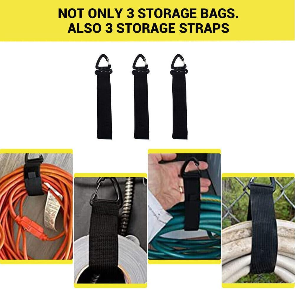 3PCS Hose Bag Caravan Camping RV Cable Organizer Water Hose Electrical Cords Storage image number 3