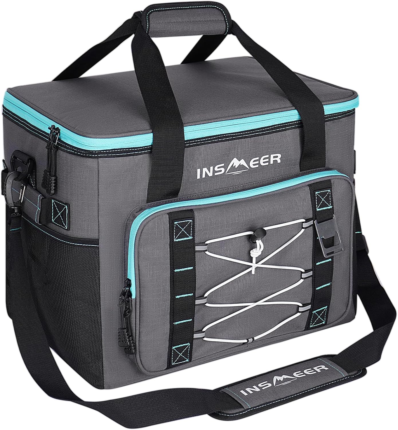 INSMEER Cooler Bag 60Cans,40L Large Cooler Bags Insulated,Soft Cooler Bag Leakproof/Collapsible/Portable Cooler Backpack,With Bottle Opener&Removable Shoulder Strap,Suitable for Beach Camping Picnics