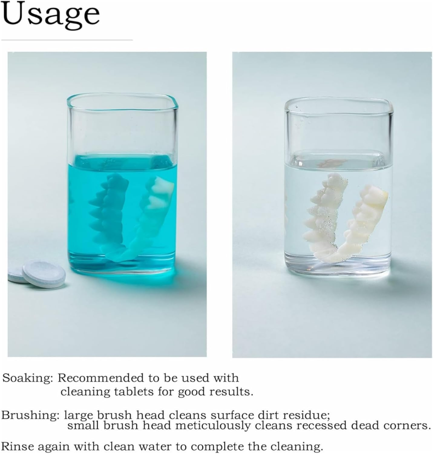 4-Pack Denture Cleaning Brush Set - Premium Durable Denture Cleaner for Denture Care, Multi-Layered Bristles & Ergonomic Handle (Blue, Green, Purple, Orange) - Sturdy Denture Brush image number 4