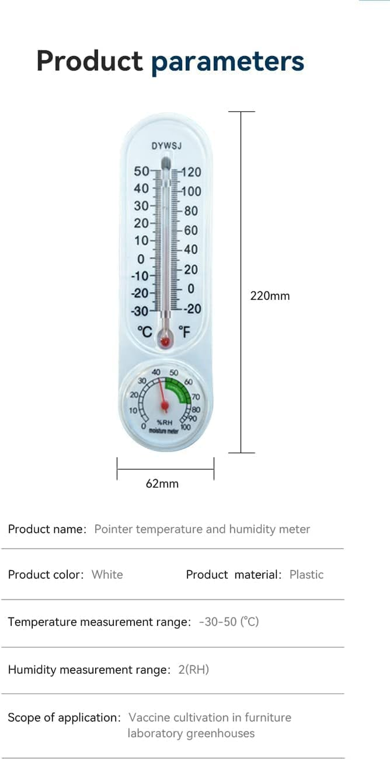 2Pack Outdoor Indoor Wall Thermometer Hygrometer Digital Humidity Meter Thermometers Wall Hang Temperature Humidity Gauge Meter with Celsius/Fahrenheit (℃/℉) for Garden Plant Field Cellar Greenhouse image number 5