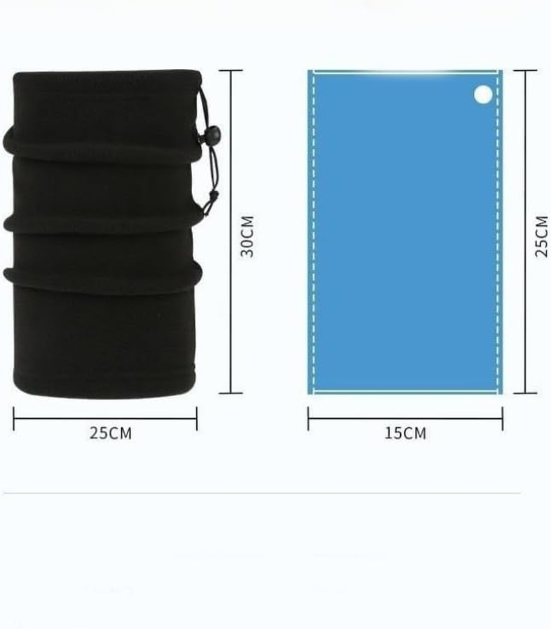 Winter Warm Neck Gaiter Fleece Neck Warmer Windproof Sports Headwear Skiing Neck Protector Plush Hat Cycling Face Mask - Blue image number 4