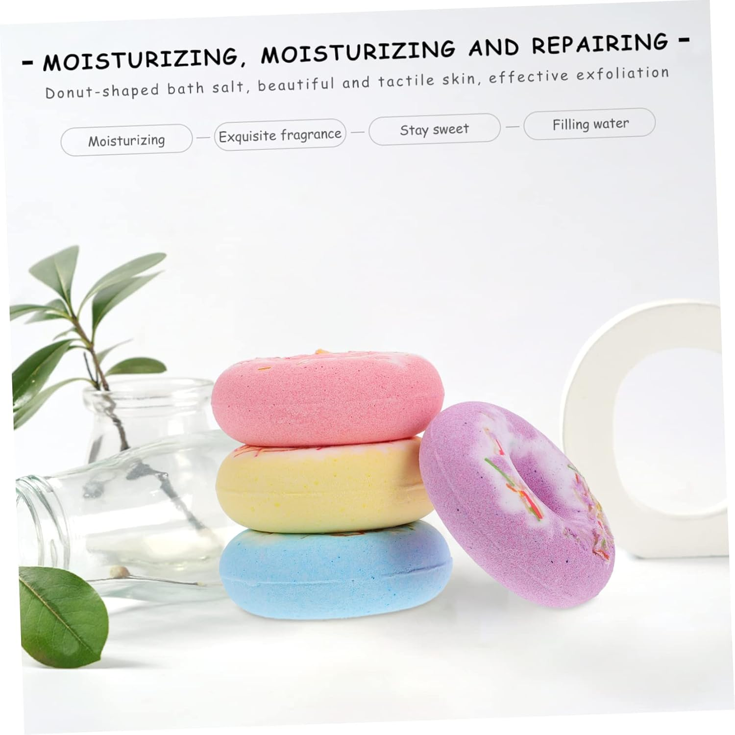 MERRYHAPY 4Pcs Adorable Doughnut Bath Salt Balls Spa for Boys and Girls Adults Random Color image number 4