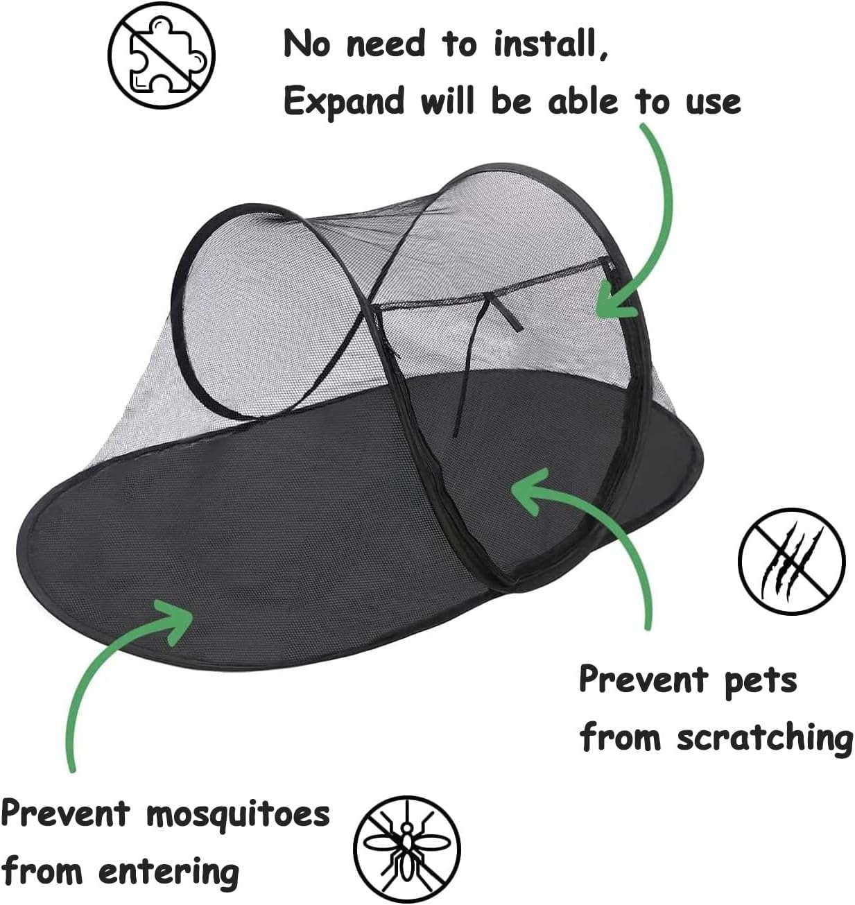 Cat Tent Outdoor, Pet Enclosure Tent Suitable for Cats and Small Animals, Indoor Playpen Portable Exercise Tent with Carry Bag（Black） image number 1