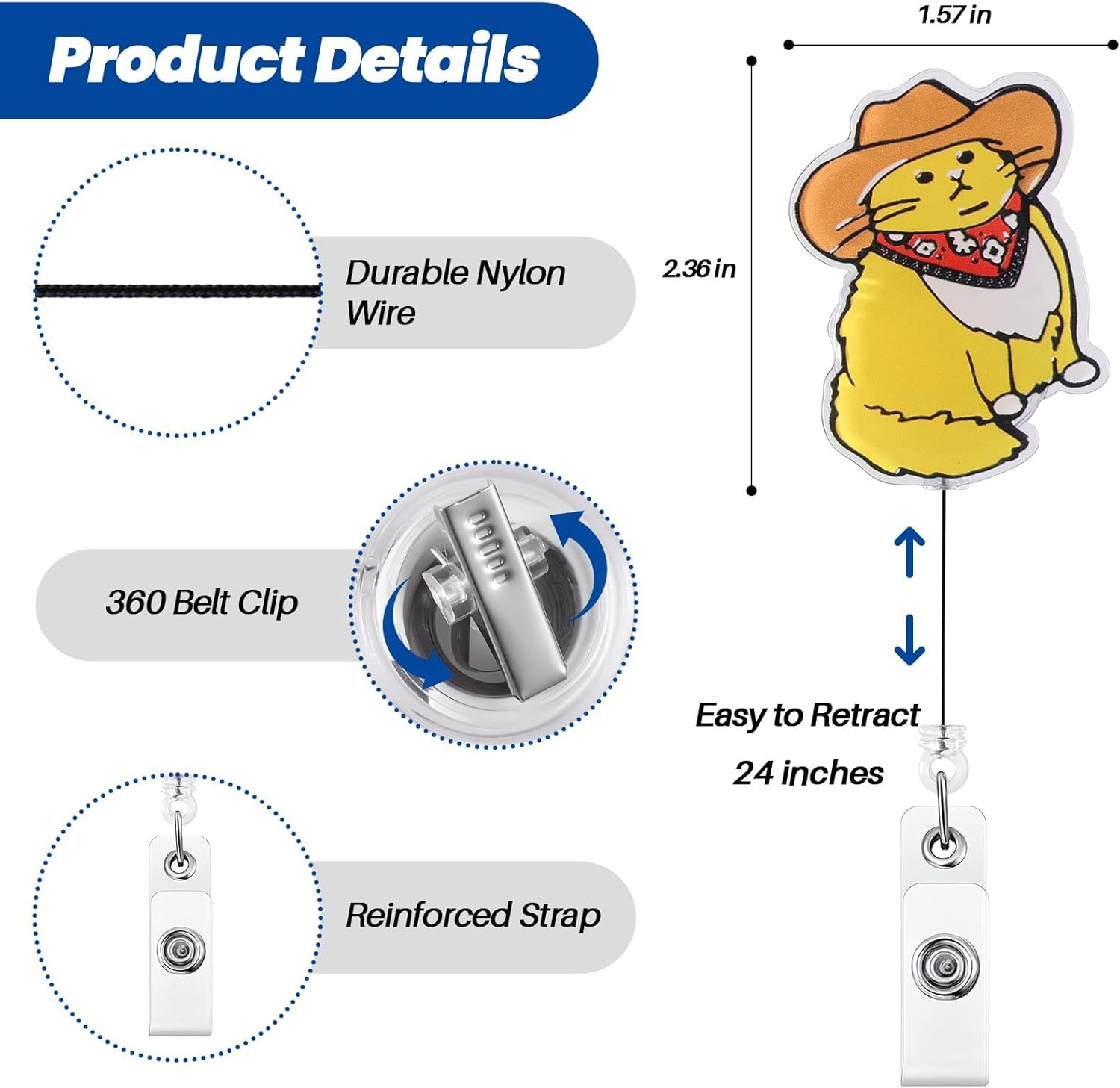 Funny Cowboy Cat Nurse Badge Reel, Cute Work Badge Holder with Retractable Clip, Pediatric Badge Buddy, Nursing Student RN LPN CNA MA Medical Worker Teacher Doctor ID Name Badge Clip Accessories - Funny Turtle image number 2