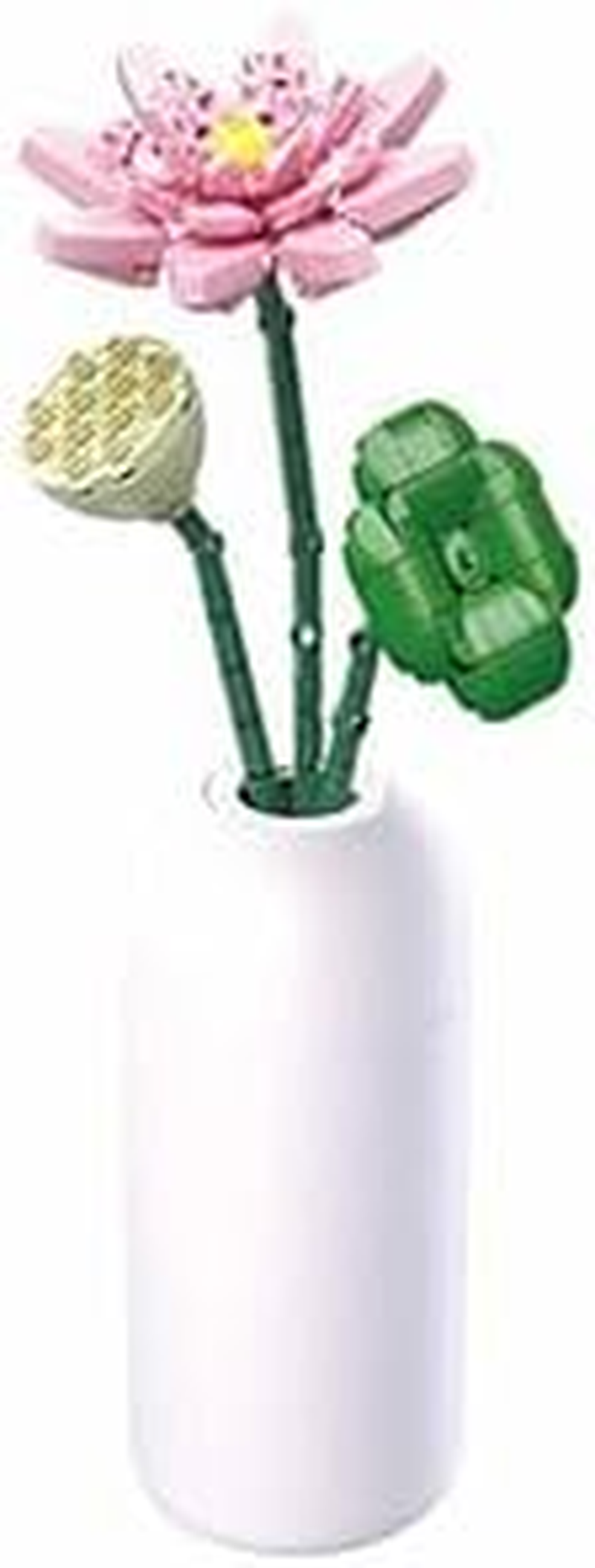 Stuban Building Block Flower Set, Creative Life Bricks, Pink Sunflower with Green Stem and Vase, 40.6 Cm, M38-B1101-06 image number 2