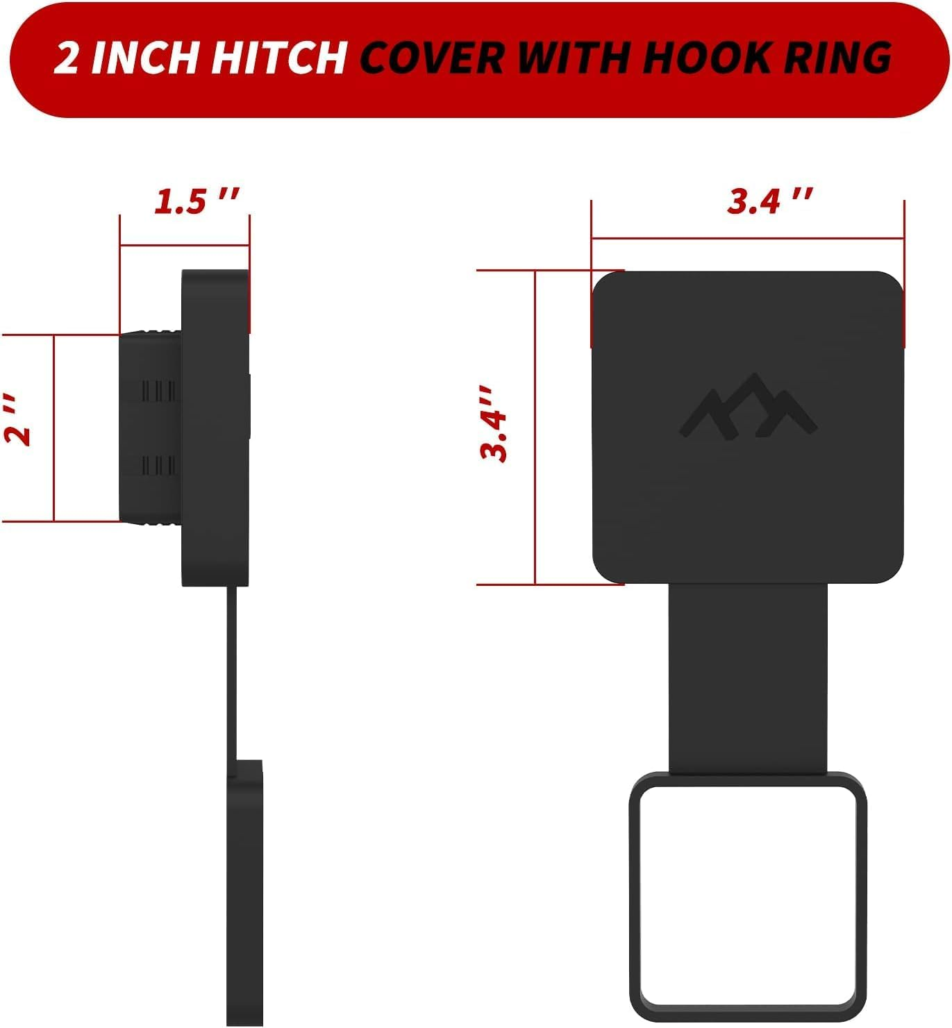 Hitch Receiver 2 Inch Adapter Receiver Fits for 4 X 4 Inches RV Bumper Square Bumper Beam Level Trailer Towing Purpose (Upgrade Include Cover) image number 3