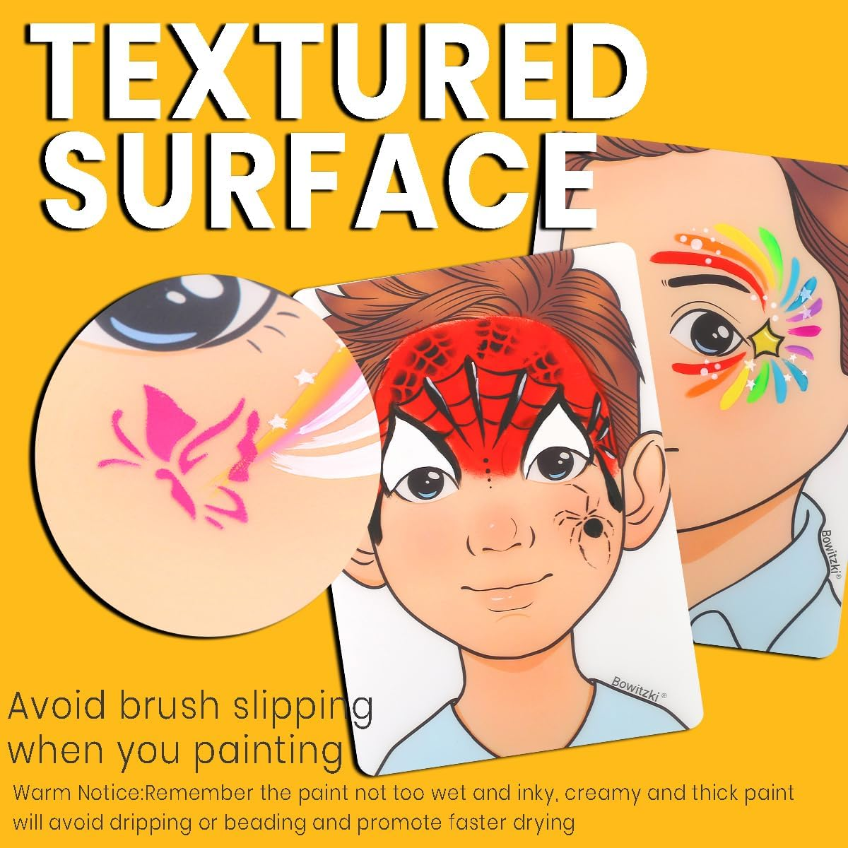 Bowitzki Face Painting Practice Board,5 Pieces Reusable Colorful Face Paint Practice Board,Painting Makeup Exercise Template A4 Size image number 3