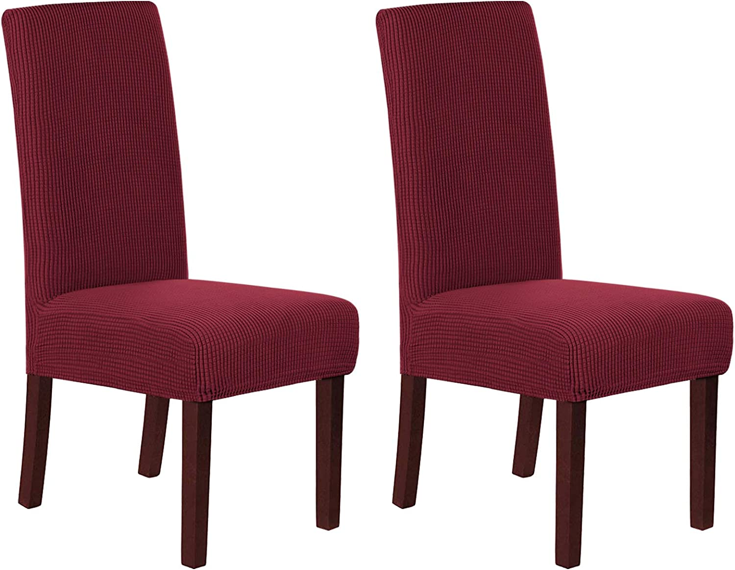 Smarcute Dining Chair Covers Stretch Removable Washable Chair Covers Chair Protector Home Decor Spandex Jacquard Dining Chair Protector Cover for Dining Room Set of 6, Black