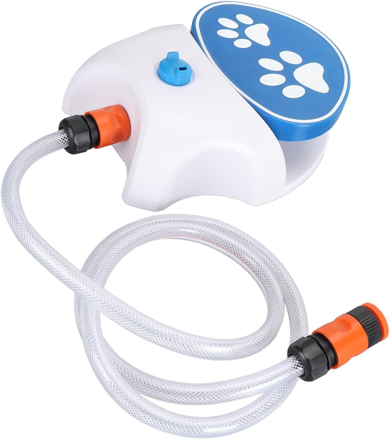 Dog Water Fountain, Activated Outdoor Water Dispenser with Hose, Hydration Sprinkler for Pets, Plastic Blue, 10.43 X 8.27 X 3.15 Inches, Keeps Pets Hydrated