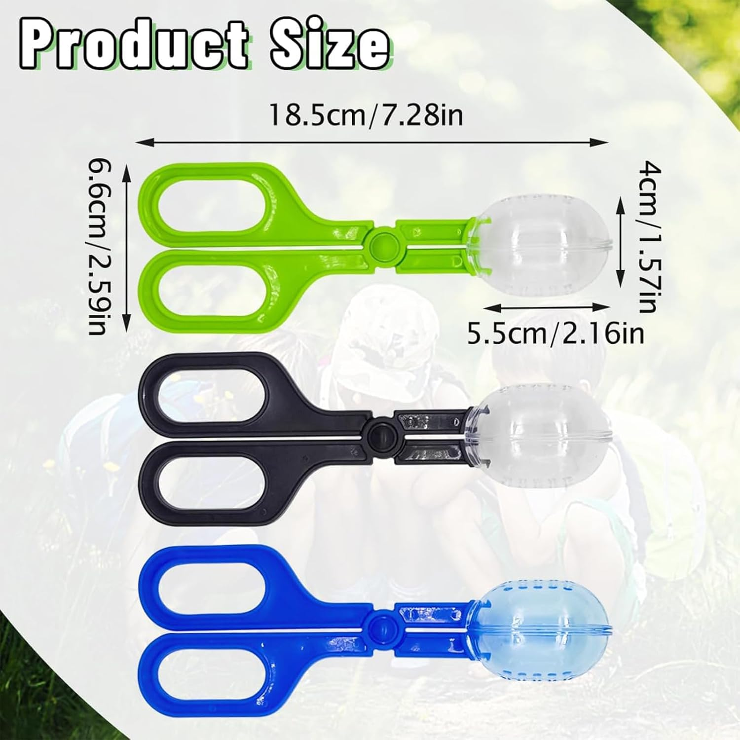 Cozioz 3-Pack Reptile Feeding Clamp & Poop Scoop &ndash; Plastic Feeding and Cleaning Tools for Tortoise, Lizard, Frog, Spider, and Other Small Animals image number 2