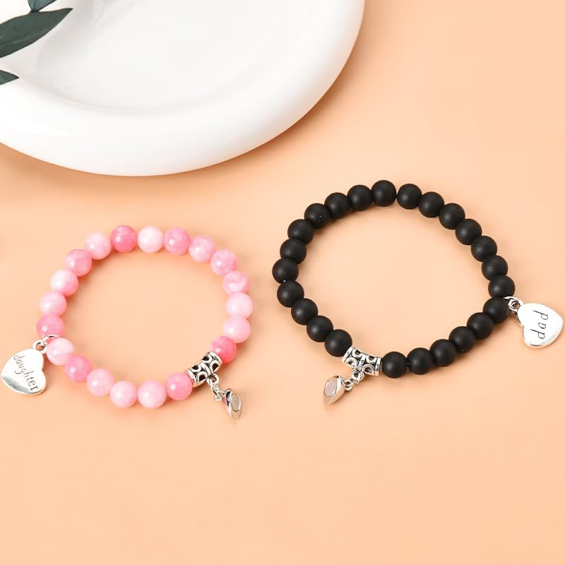 Matching Heart Bracelet for Daughter Mom Son Dad Gifts for Father Mothers Day Gifts from Daughter image number 5