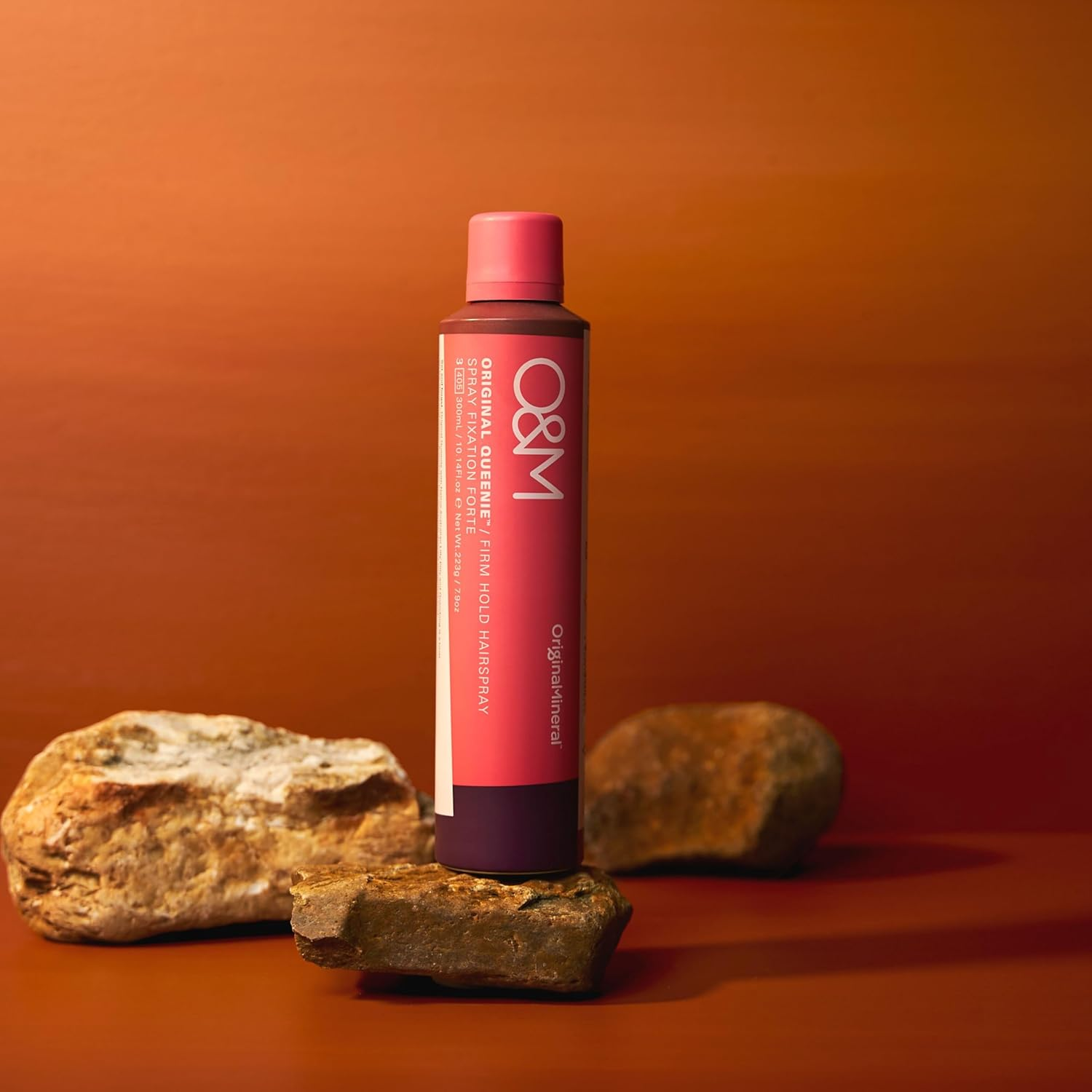 O&M Original Queenie Firm Hold Hairspray - 300Ml - Clean from Sulfates, Parabens, Silicones, MIT, Phthalates, Triclosan, Propylene Glycol & Gluten, PETA Certified Vegan & Cruelty Free