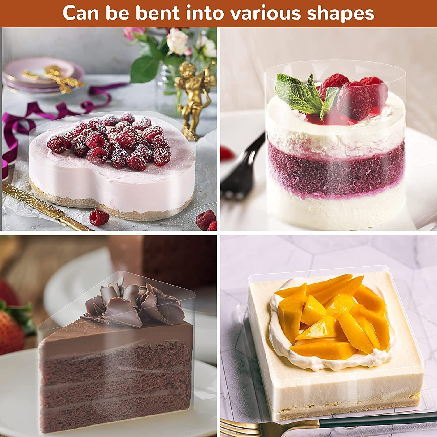 Cake Collar Cake Roll,1Pc Transparent Cake Rolls,Acetate Cake Collar,Transparent Chocolate Mousse Collar,Clear Acetate Roll,Mousse Cake Sheets, Acetate Cake Sheet,Clear PET Cake Roll image number 4