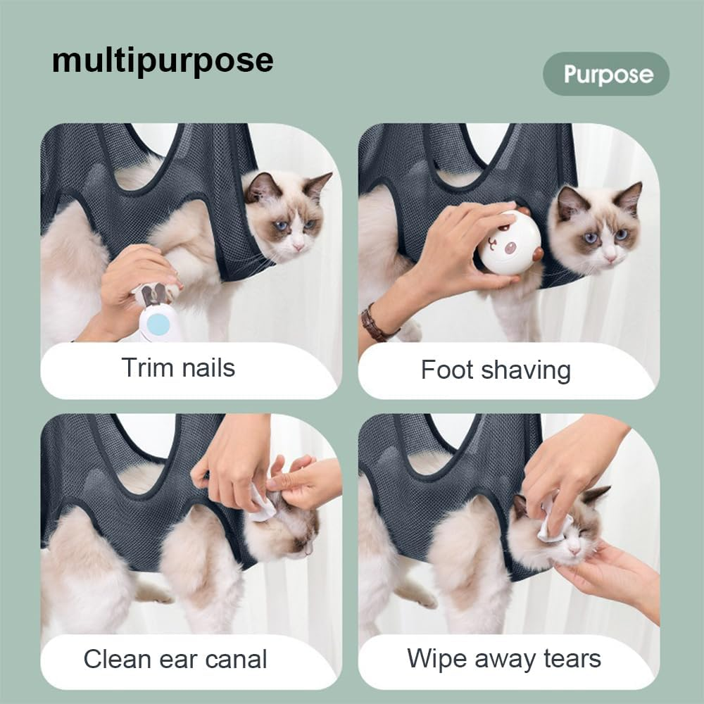 MTSDM Dog Grooming Hammock, 11Pcs Breathable Pet Hanging Harness Set, Dog Trimming Sling Holder Helper with Nail Clipper, Nail File, Glove, Hair Comb for Cat/Dog Nail, Trimming Cleaning Shaving Hair image number 6